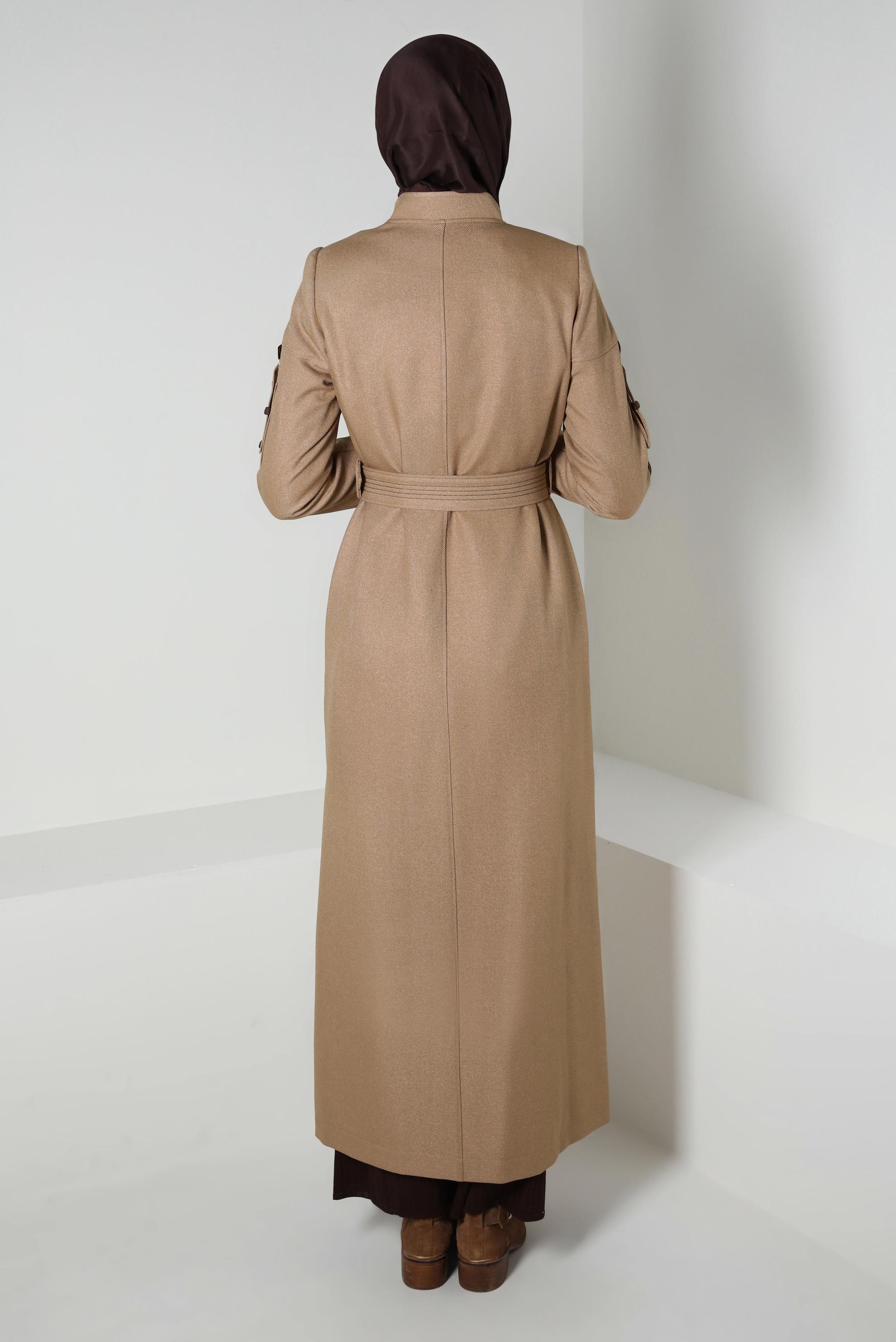 Vêtements hijab BRUN PARDESSUS CEINTURE 10803