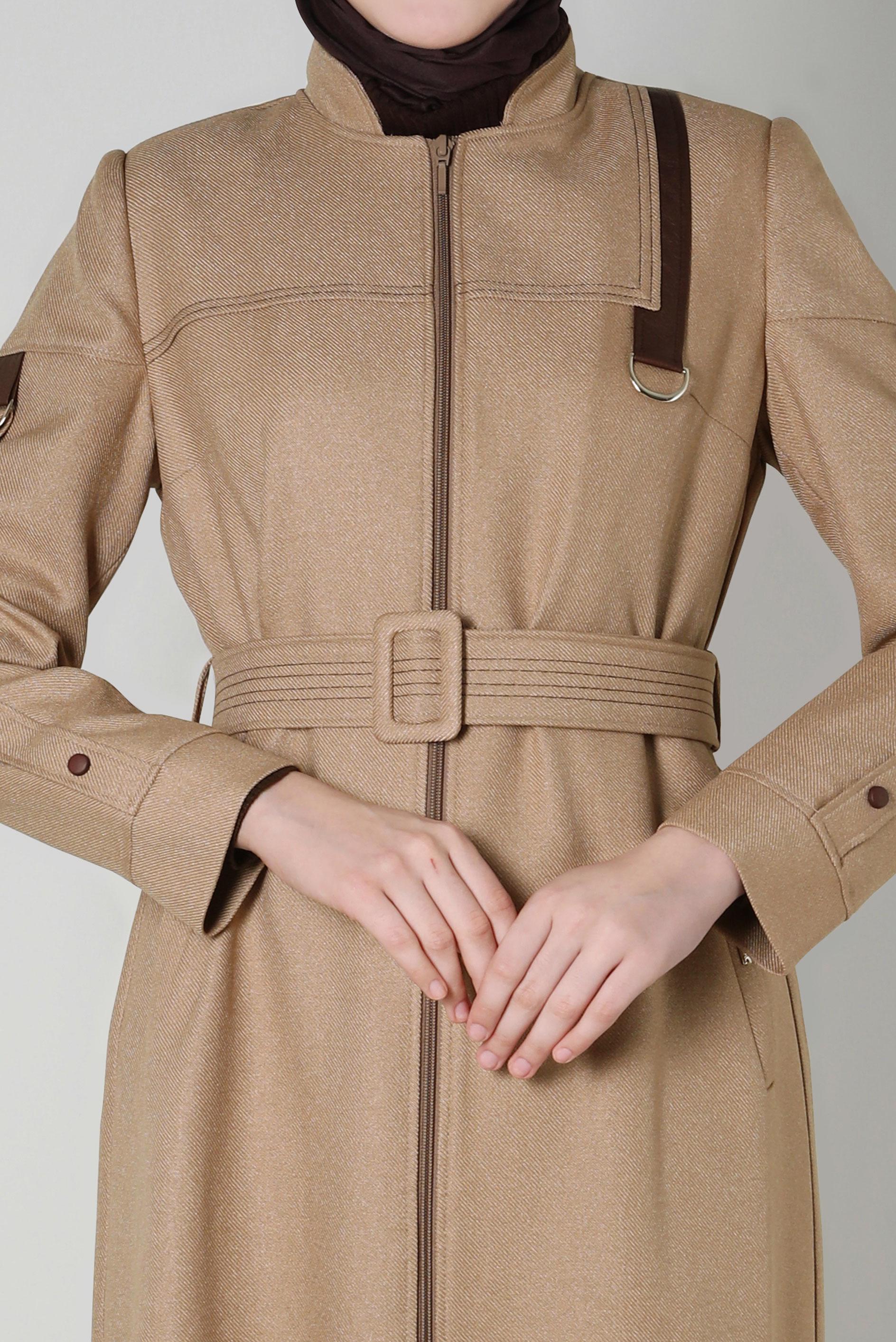 Vêtements hijab BRUN PARDESSUS CEINTURE 10803