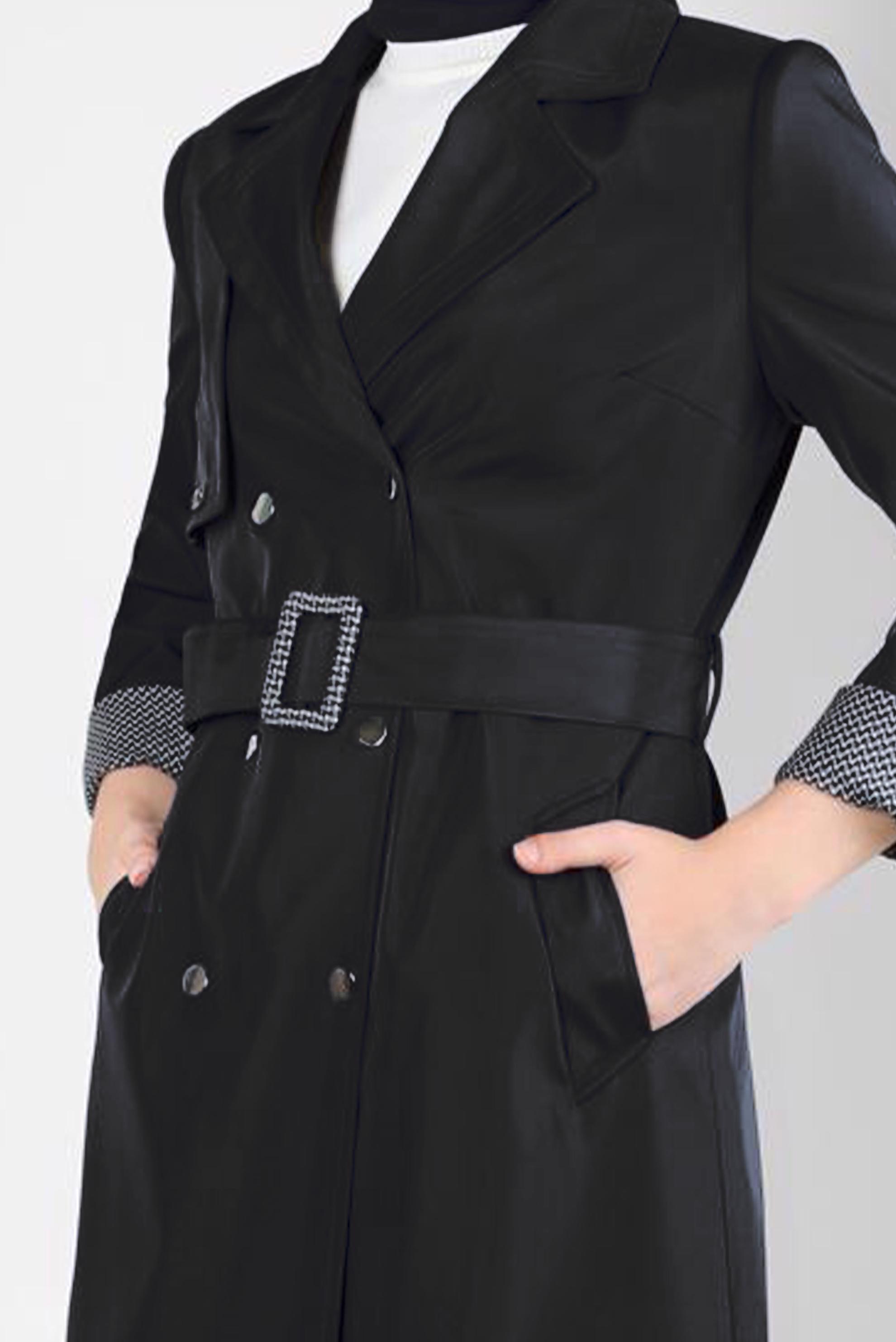 Vêtements hijab NOIR PARDESSUS CEINTURE 10805