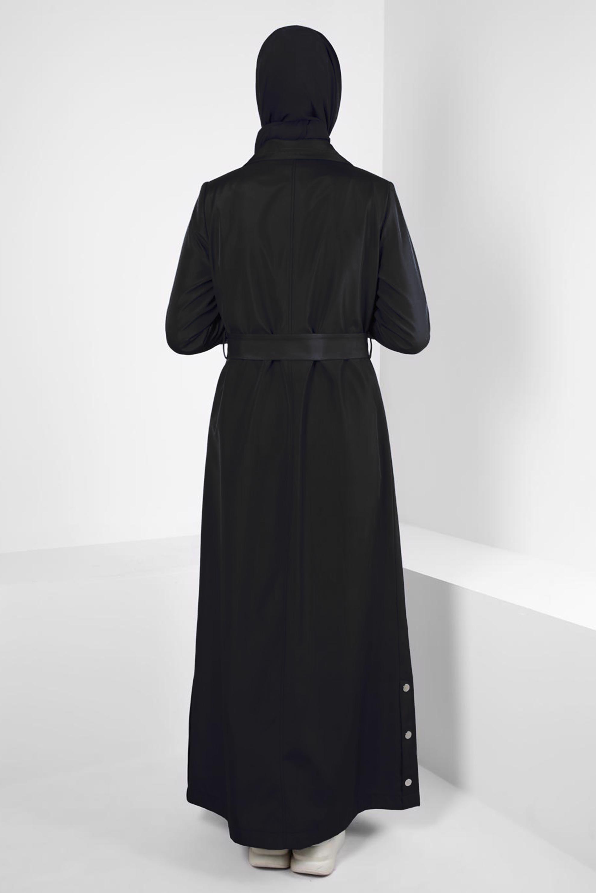 Vêtements hijab NOIR PARDESSUS CEINTURE 10805
