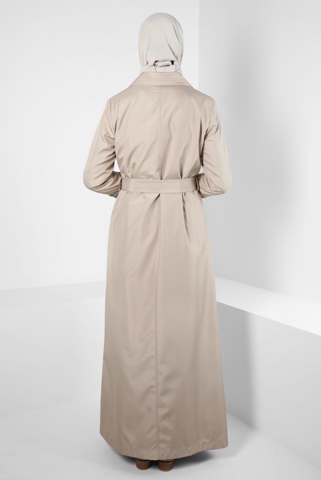 Vêtements hijab BEIGE PARDESSUS CEINTURE 10805 - ALVİNA