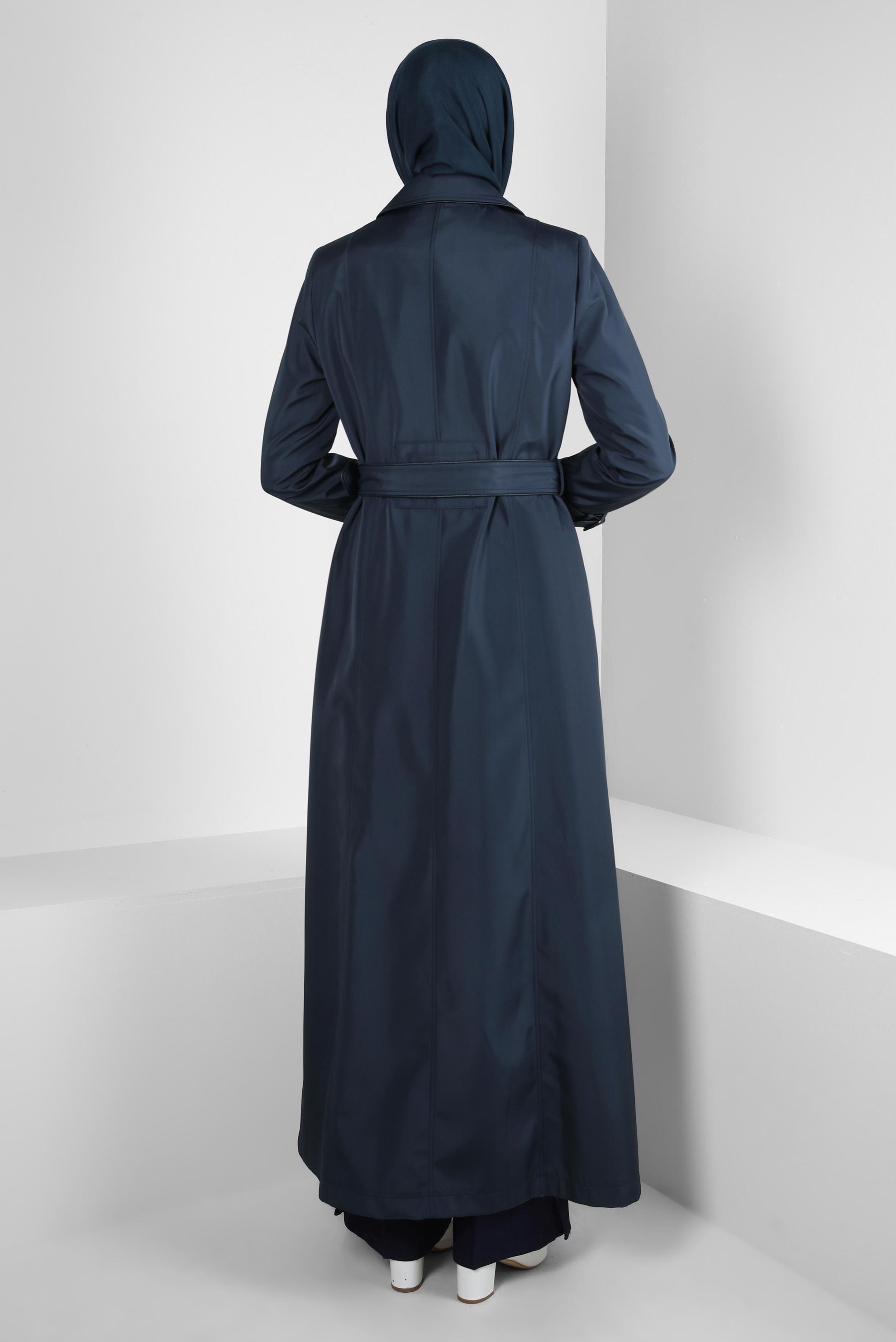 Vêtements hijab BLEU MARINE PARDESSUS CEINTURE 10806