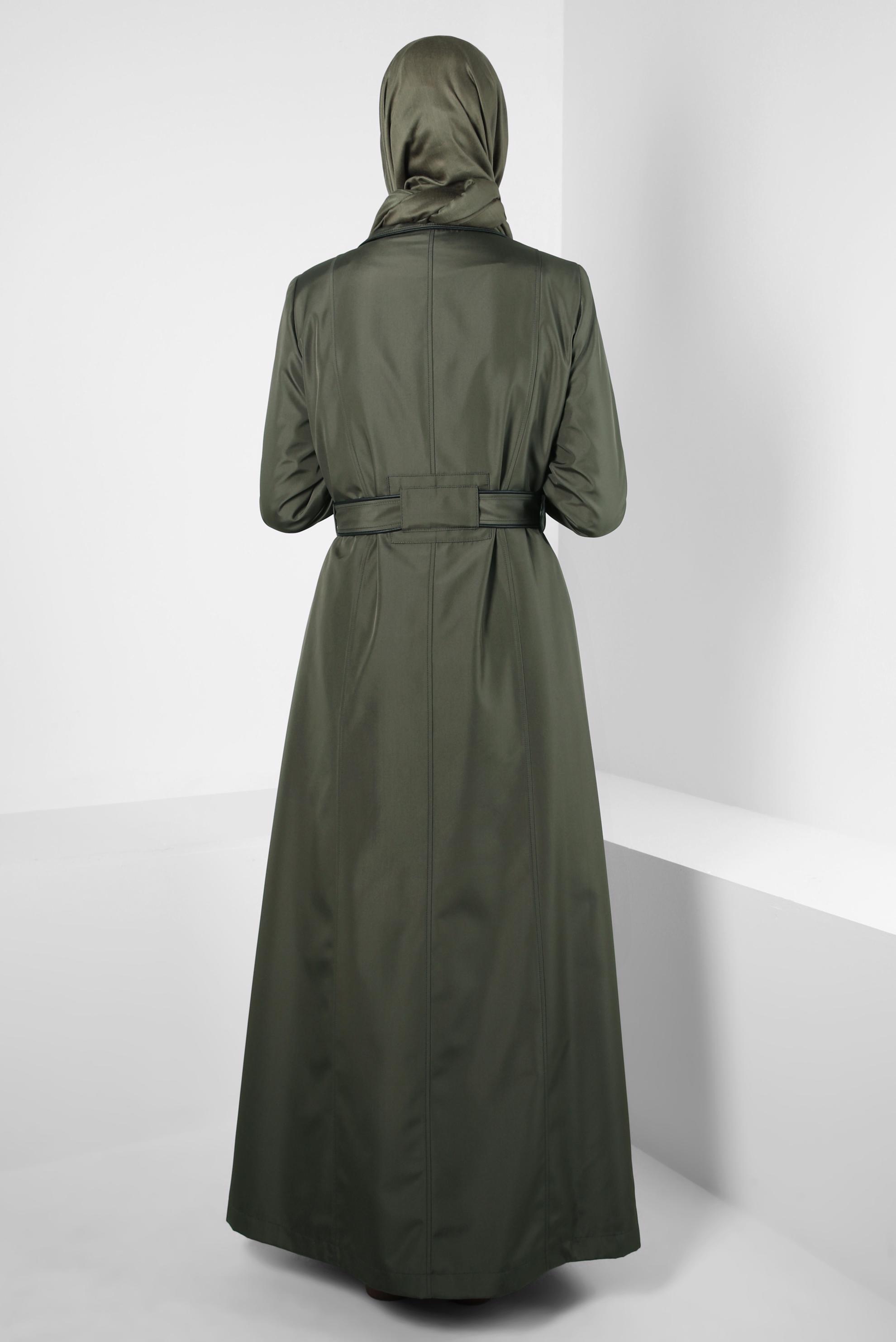 Vêtements hijab KAKI PARDESSUS CEINTURE 10806