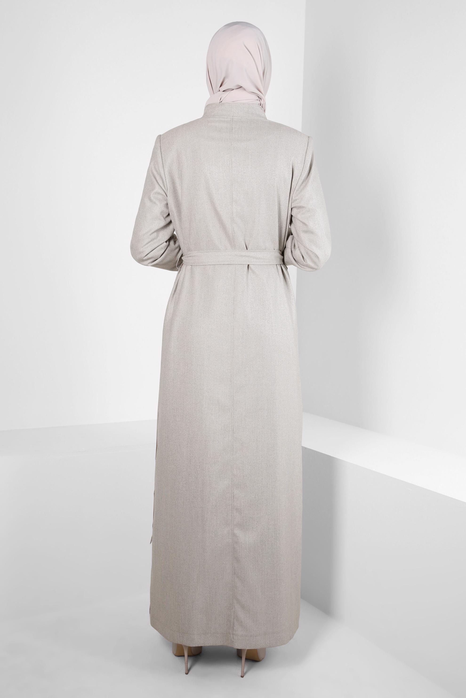 Vêtements hijab BEIGE PARDESSUS CEINTURE 10815