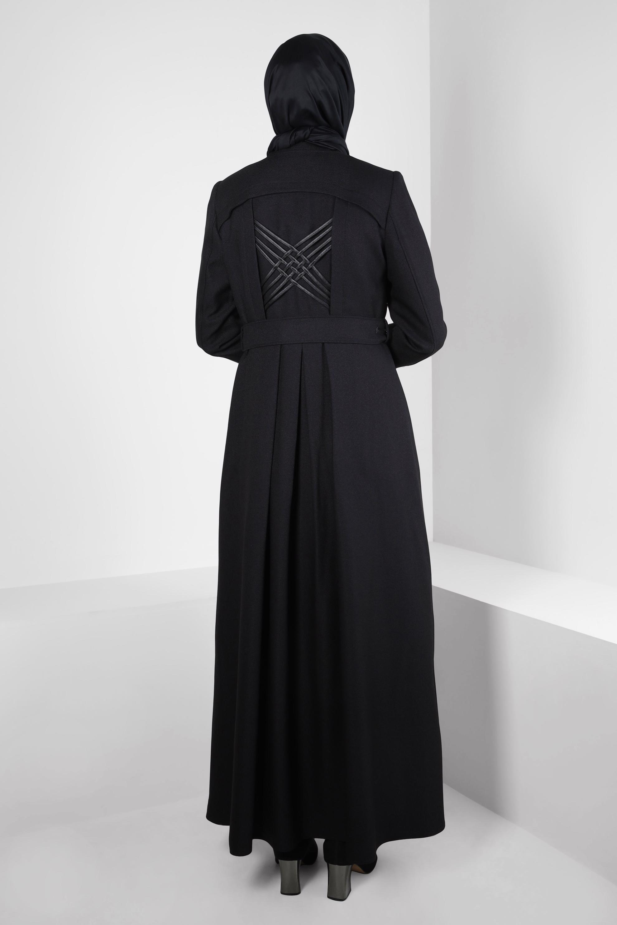 Vêtements hijab NOIR PARDESSUS CEINTURE 10820