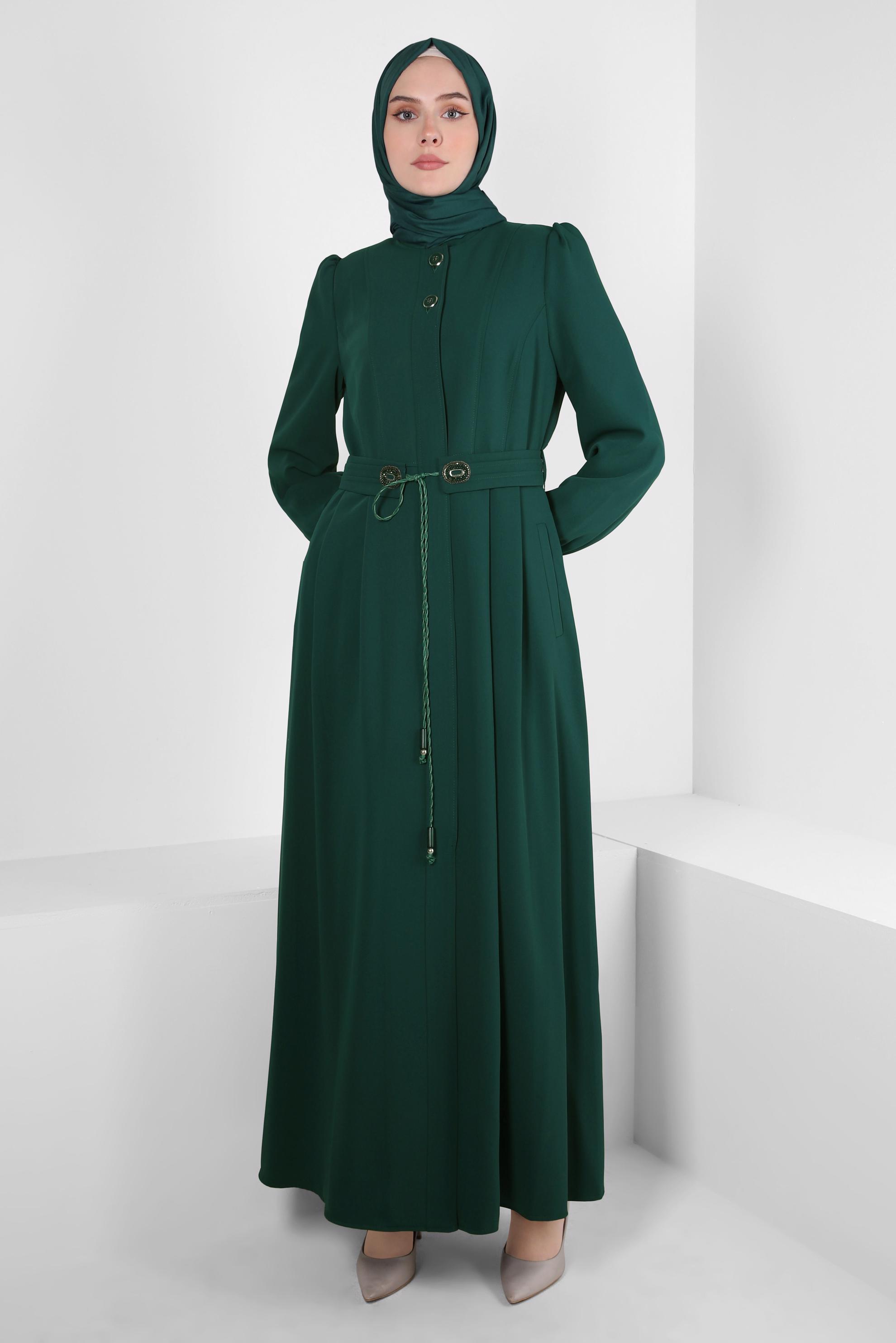 Vêtements hijab VERT PARDESSUS CEINTURE 10821