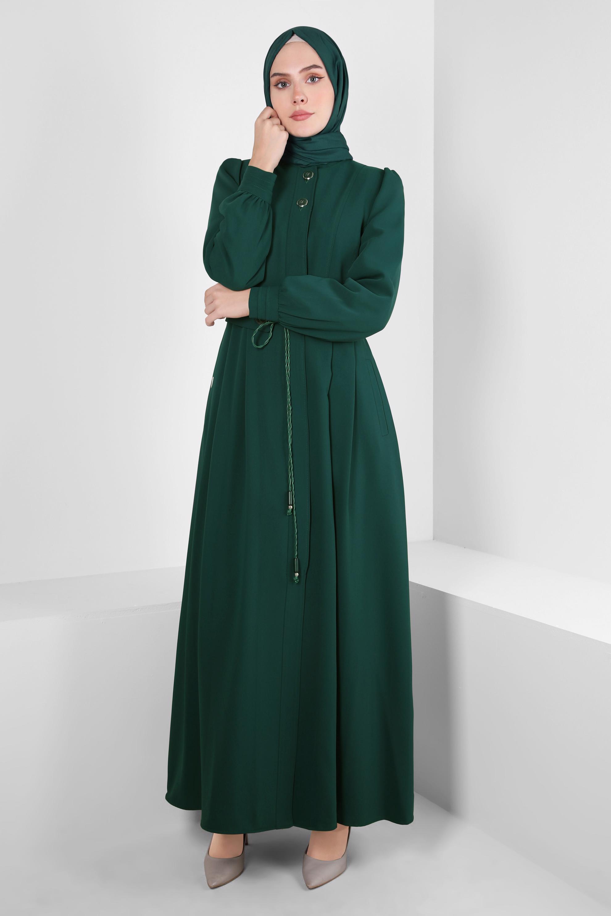 Vêtements hijab VERT PARDESSUS CEINTURE 10821