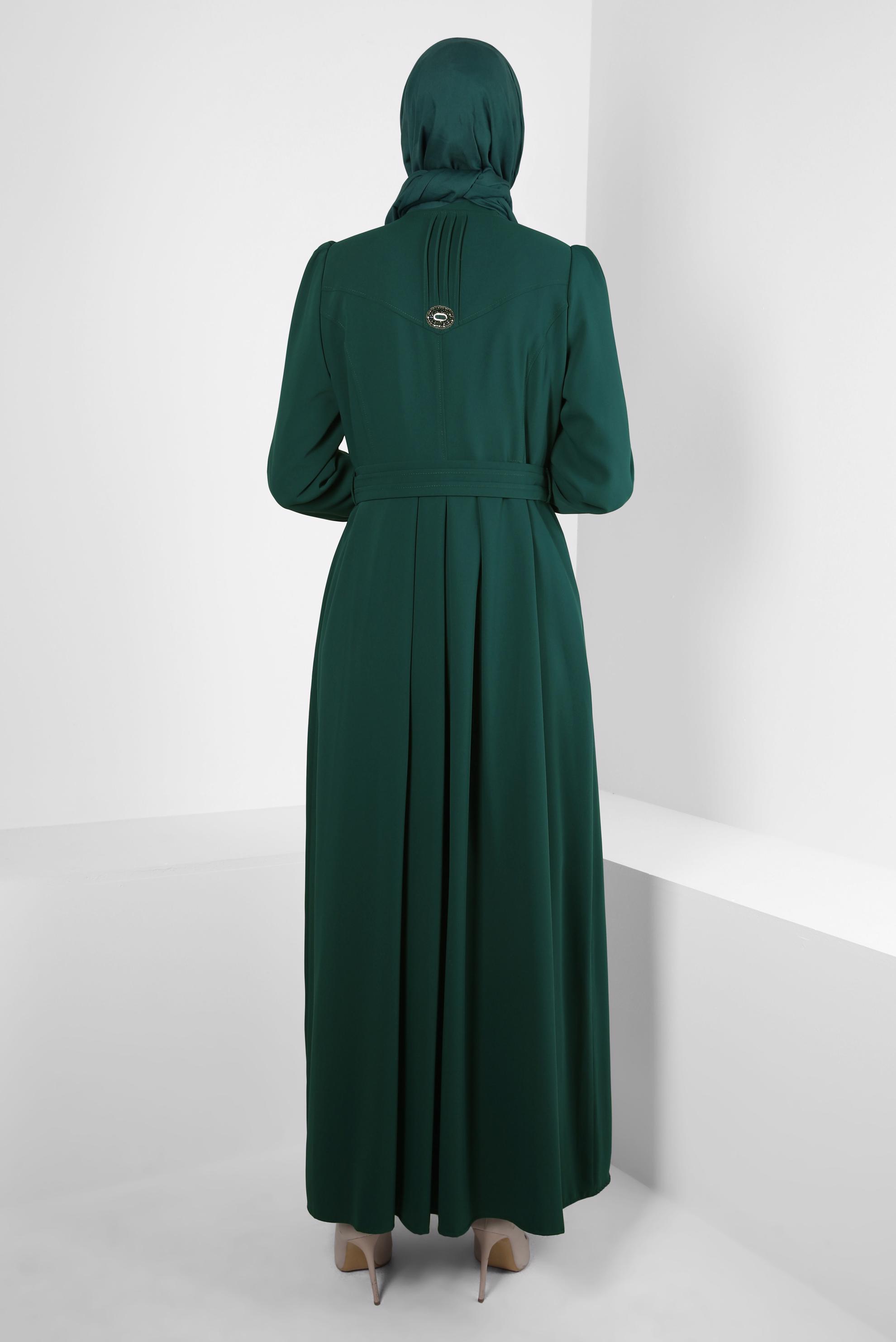 Vêtements hijab VERT PARDESSUS CEINTURE 10821