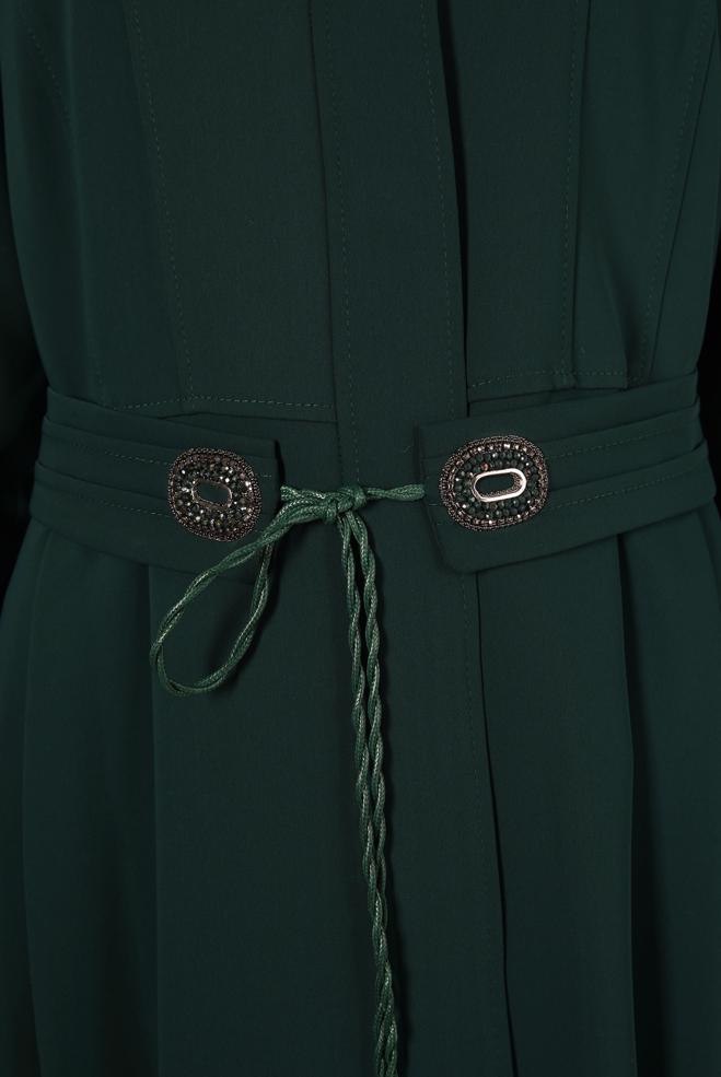 Vêtements hijab VERT PARDESSUS CEINTURE 10821 - ALVİNA