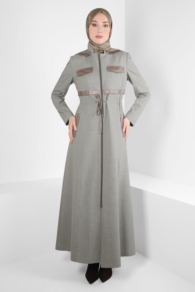 Vêtements hijab VISON PARDESSUS À CAPUCHE 10824 - ALVİNA