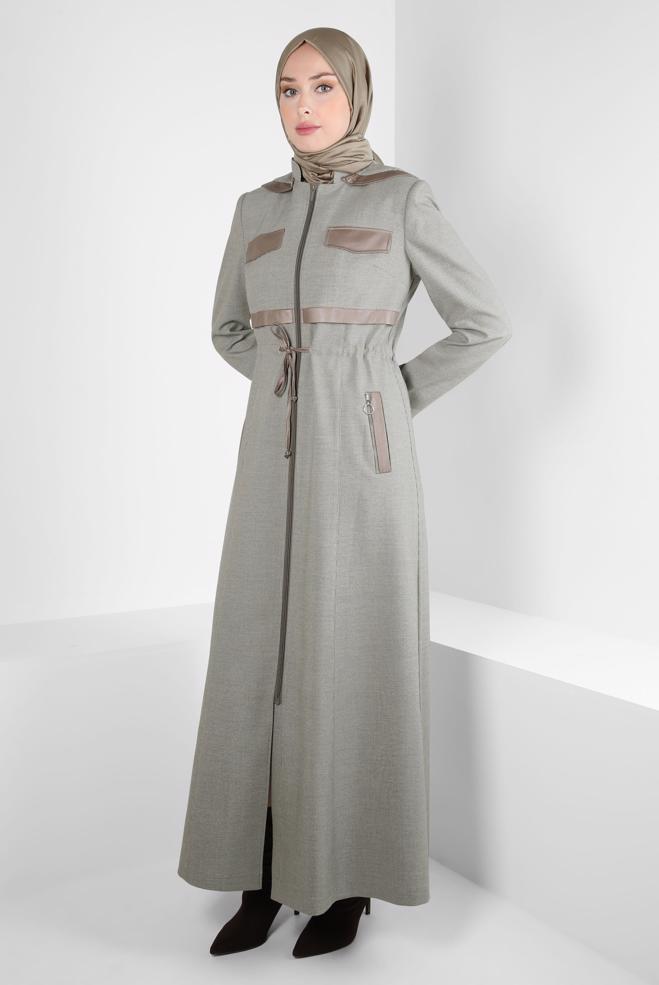 Vêtements hijab VISON PARDESSUS À CAPUCHE 10824 - ALVİNA