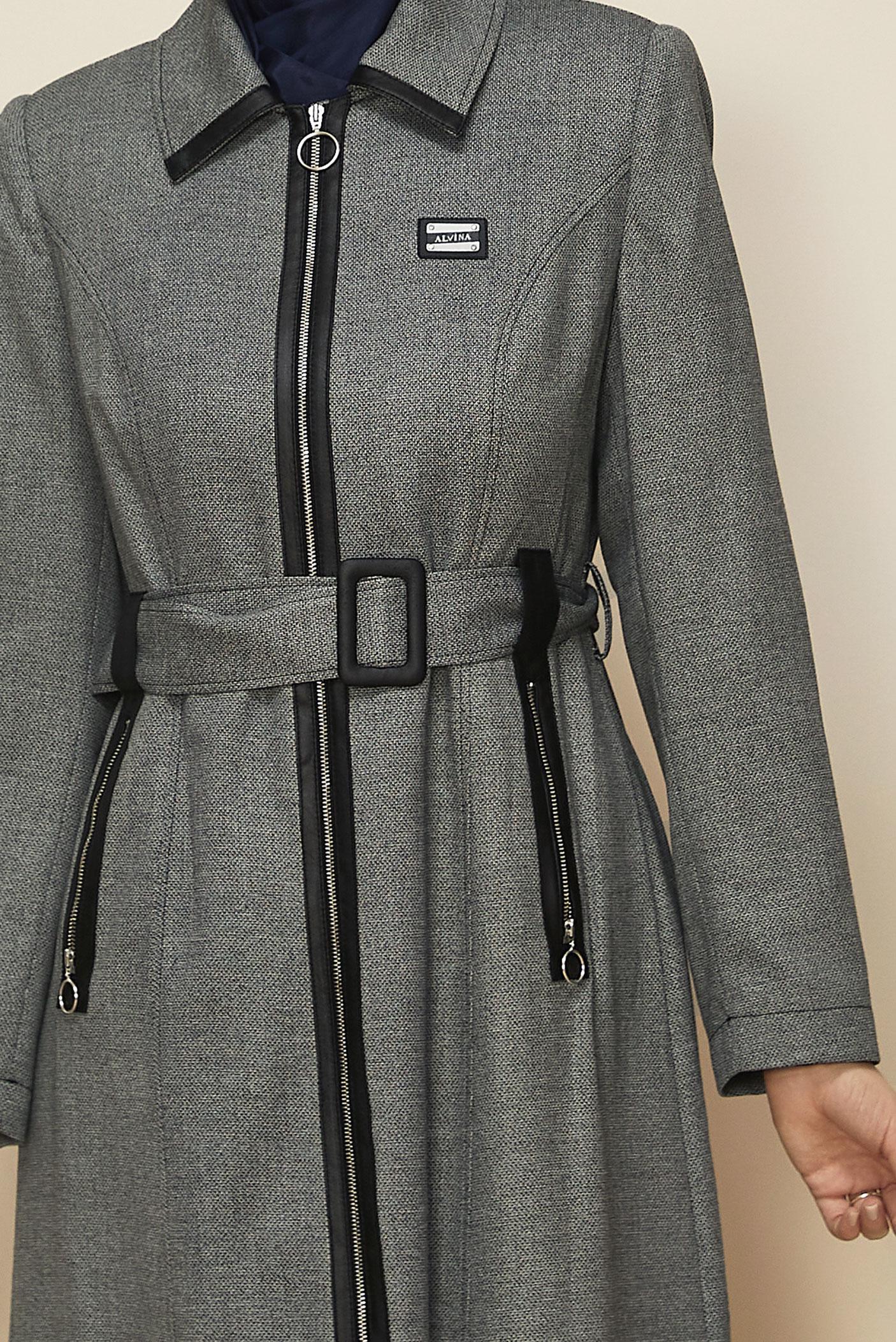 Tesettür giyim SİYAH KEMERLİ PARDESÜ 10825