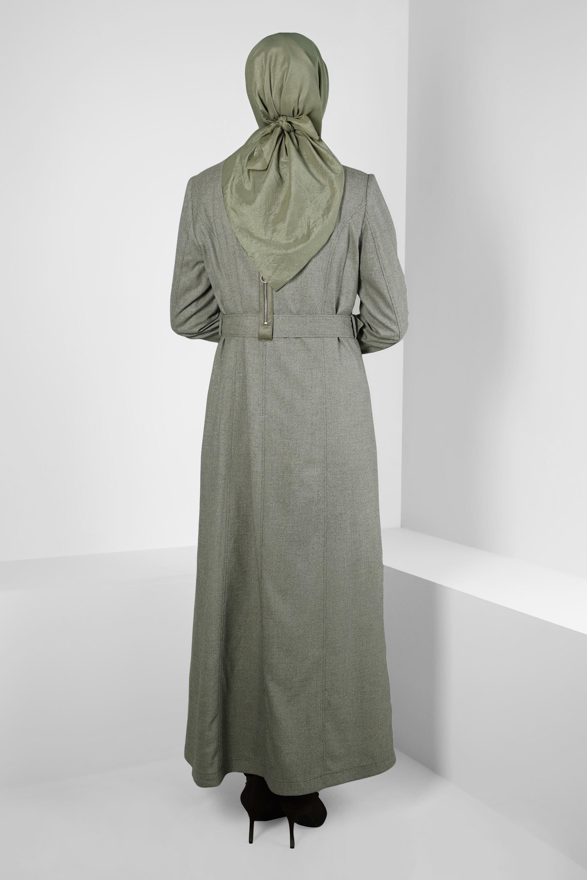Vêtements hijab KAKI PARDESSUS CEINTURE 10825