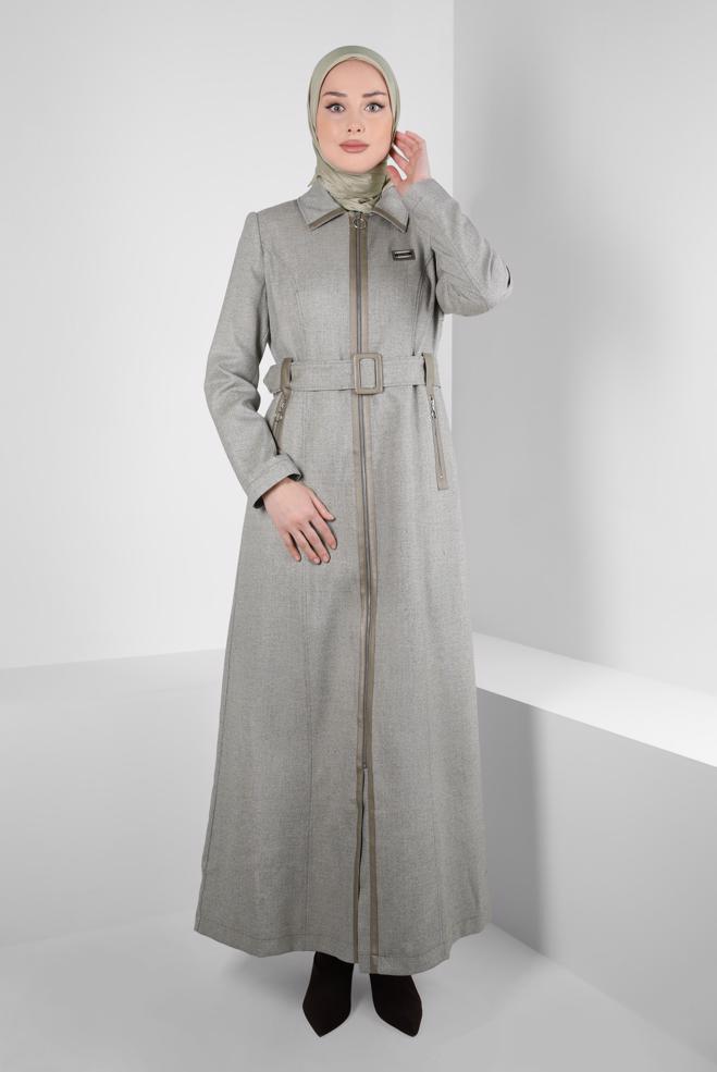Vêtements hijab VISON PARDESSUS CEINTURE 10825 - ALVİNA