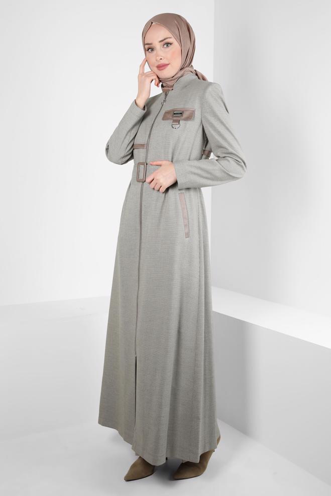 Vêtements hijab VISON PARDESSUS CEINTURE 10827 - ALVİNA