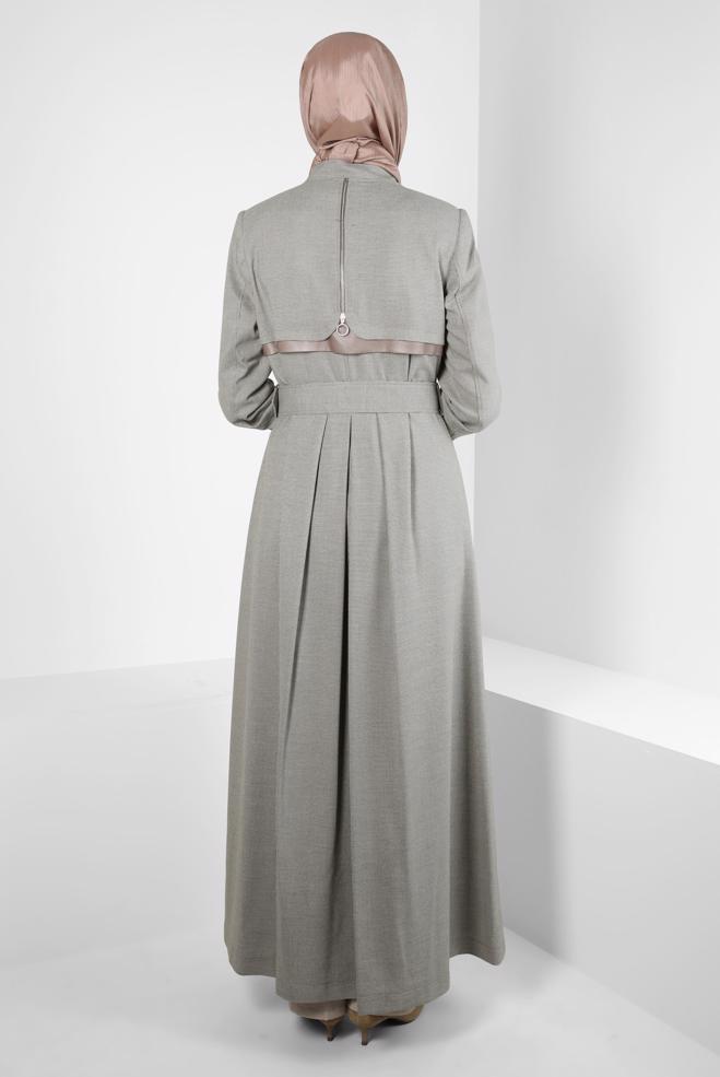 Vêtements hijab VISON PARDESSUS CEINTURE 10827 - ALVİNA