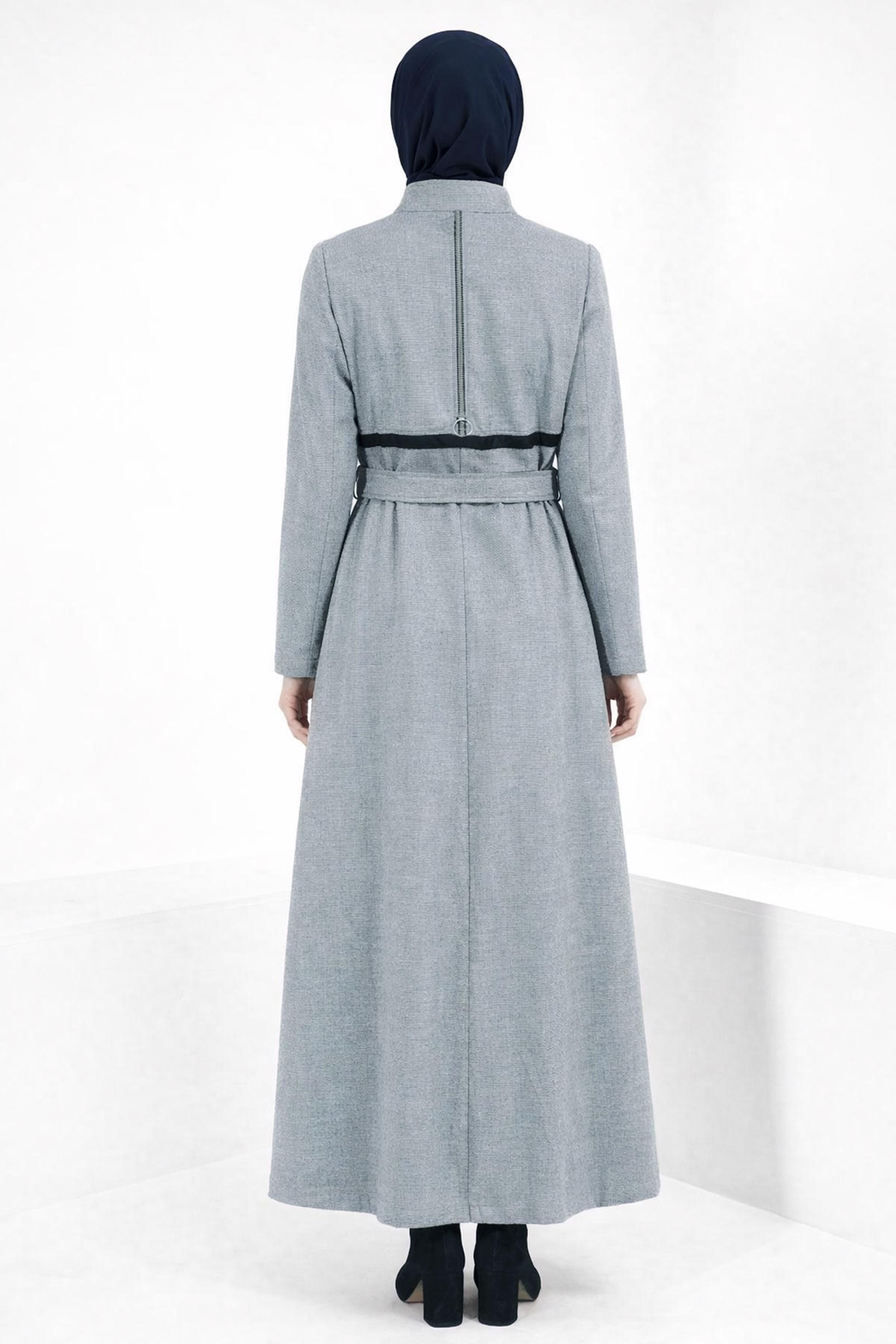 Vêtements hijab BLEU MARINE PARDESSUS CEINTURE 10827