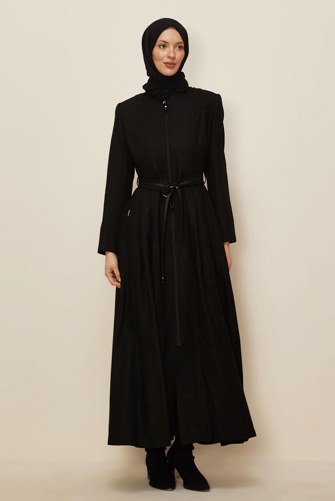 Tesettür giyim SİYAH 10828 44115 PARDESÜ 38/46 TEK42 - ALVİNA