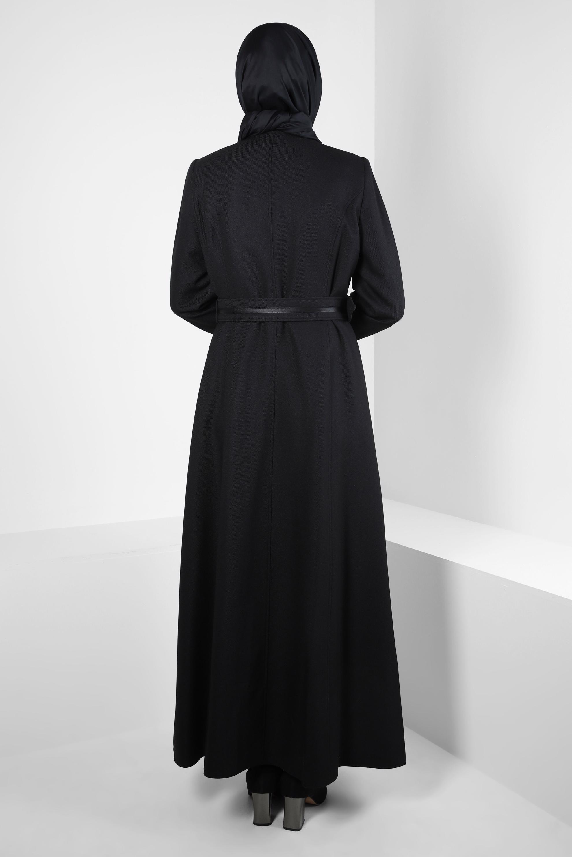 Vêtements hijab NOIR PARDESSUS CEINTURE 10832