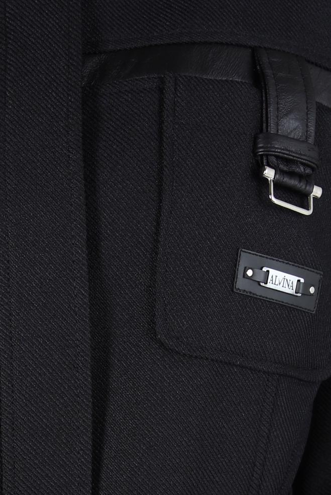 Vêtements hijab NOIR PARDESSUS CEINTURE 10832 - ALVİNA