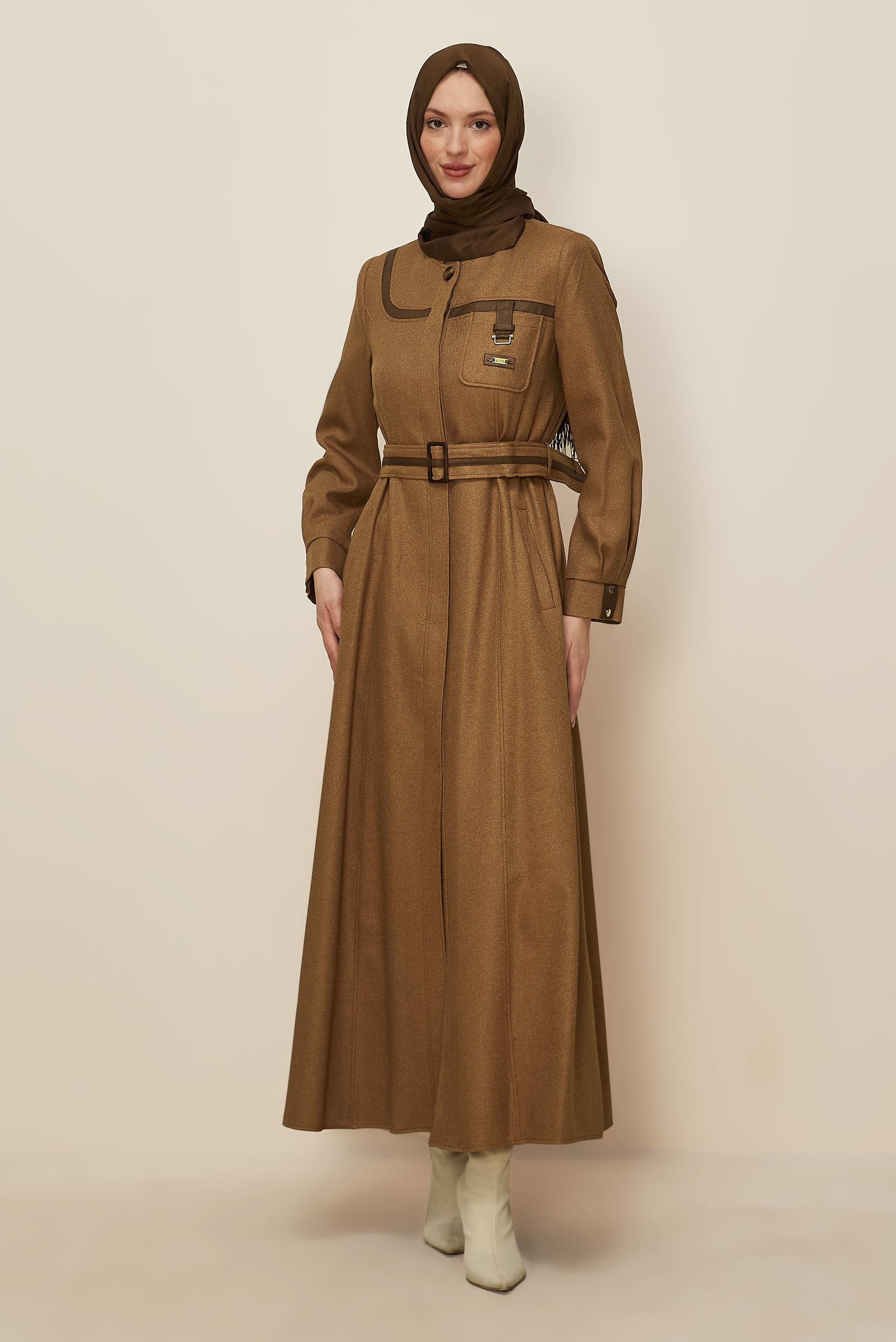 Vêtements hijab JAUNE PARDESSUS CEINTURE 10832