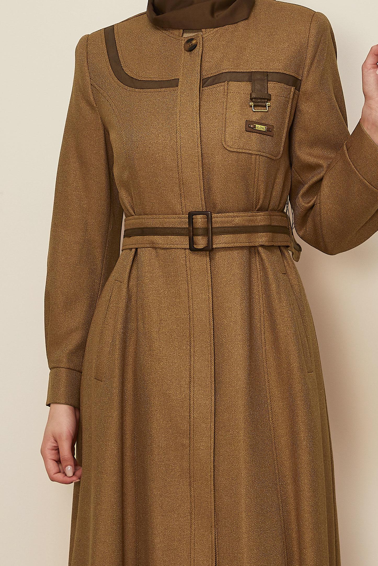 Vêtements hijab JAUNE PARDESSUS CEINTURE 10832