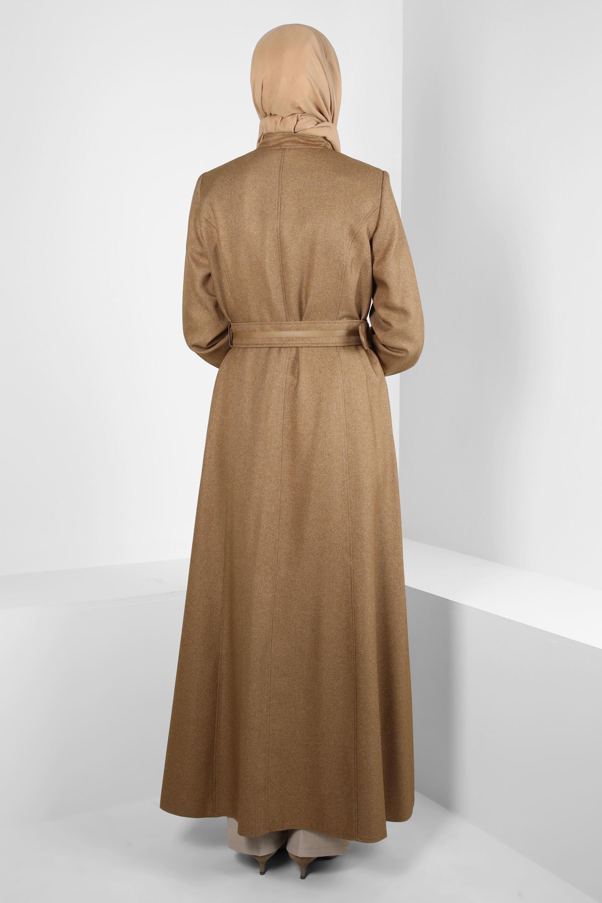 Vêtements hijab BRUN PARDESSUS CEINTURE 10832