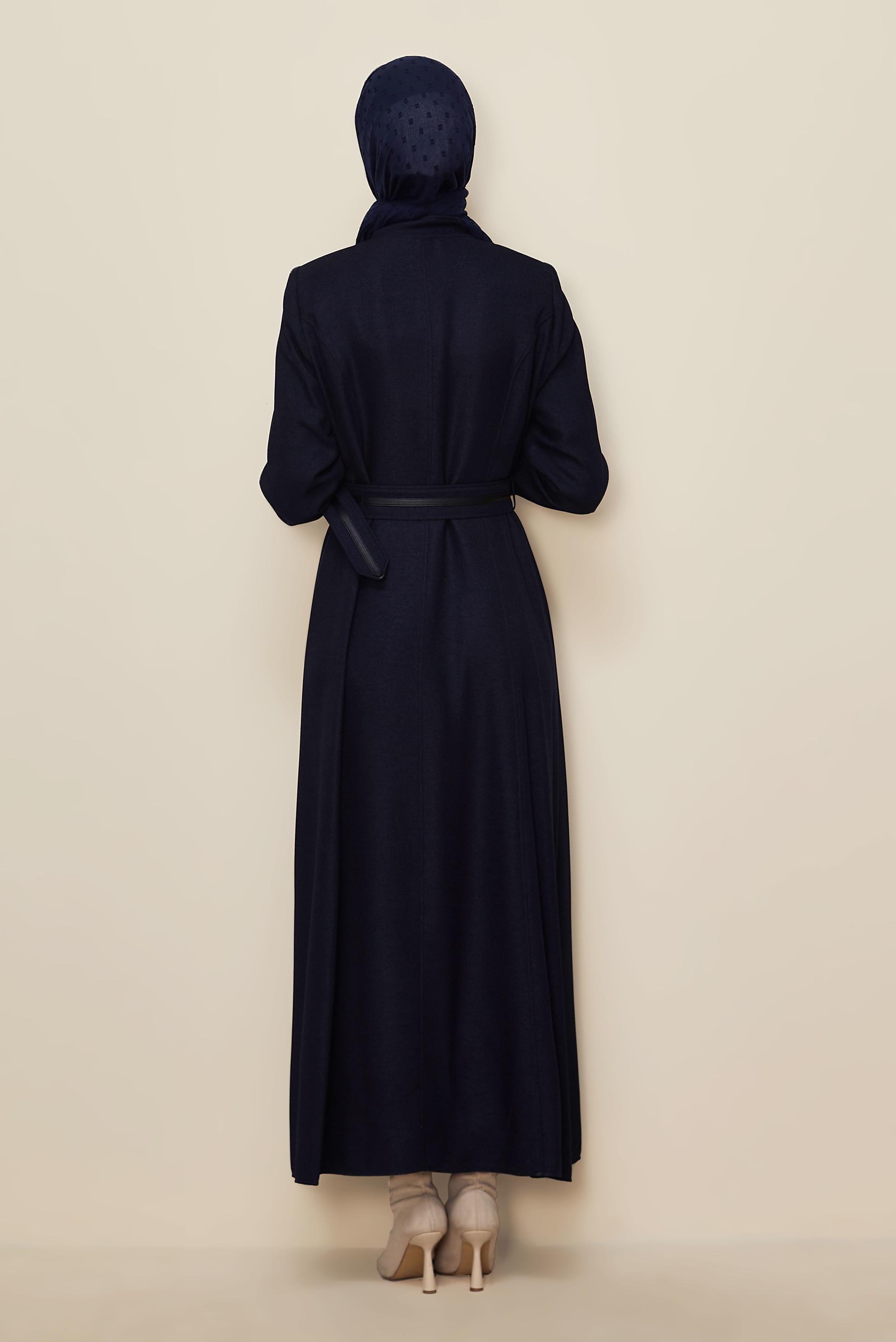 Vêtements hijab BLEU MARINE PARDESSUS CEINTURE 10832