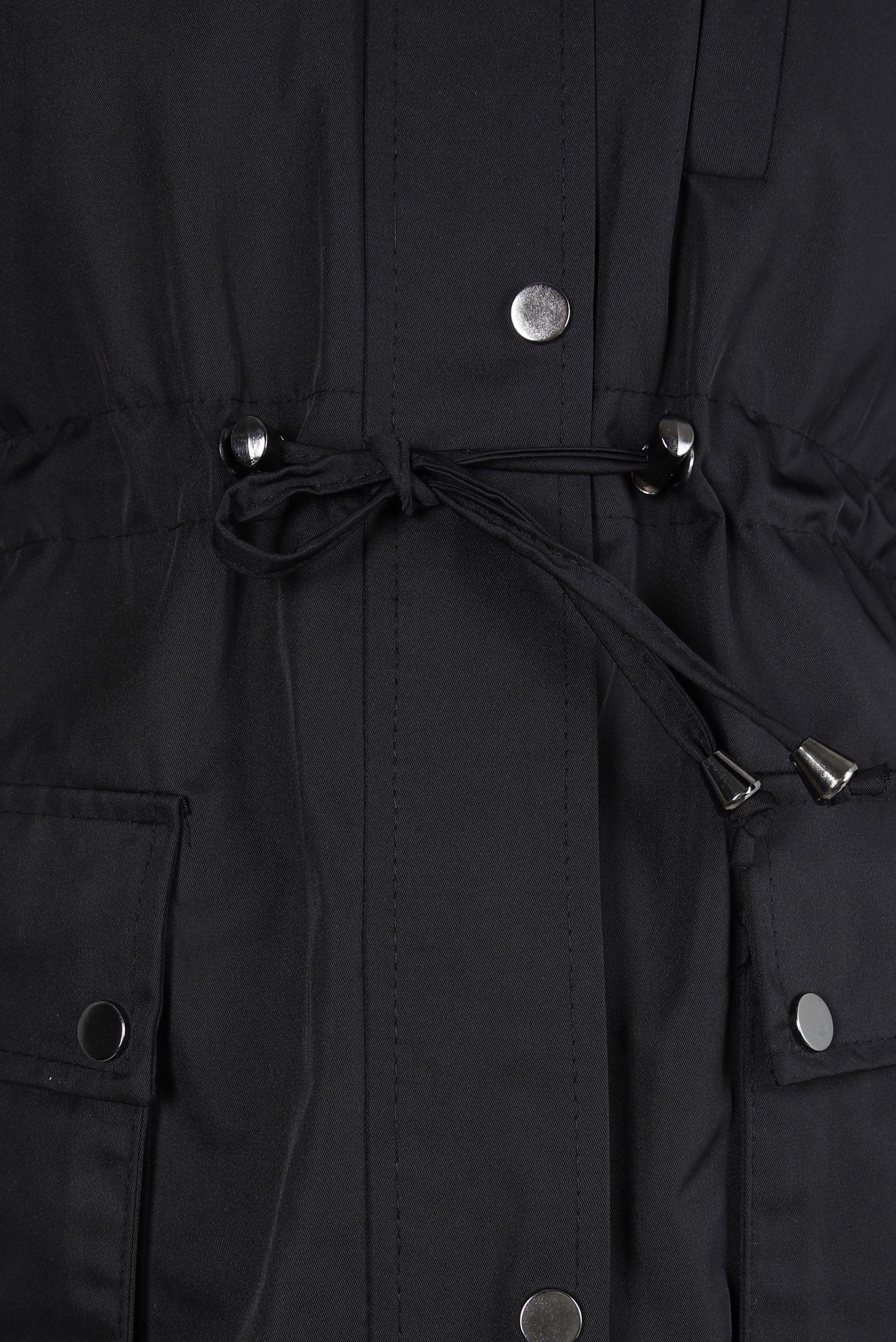 Tesettür giyim SİYAH KÜRK DETAYLI PARKA 90423