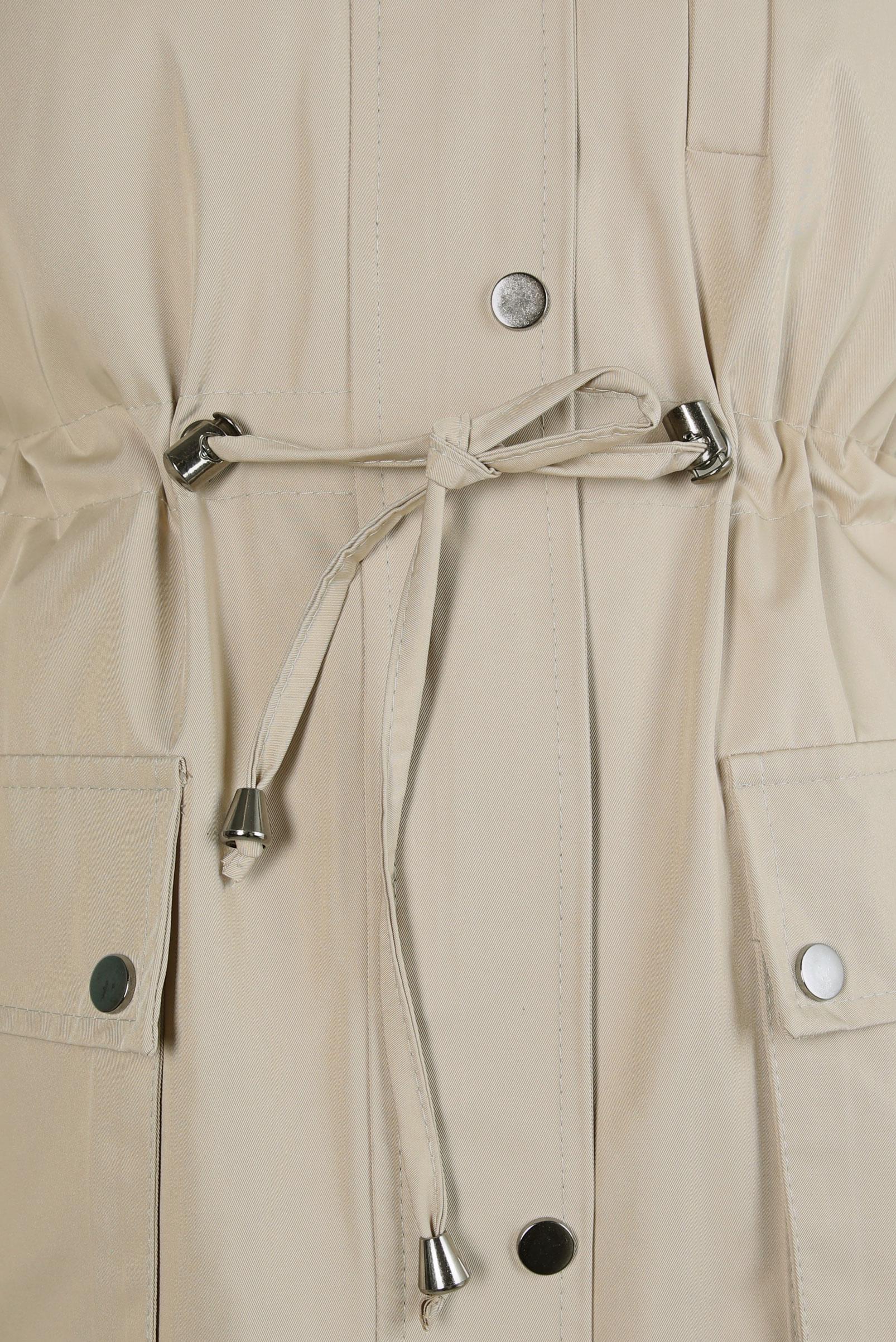 Tesettür giyim BEJ KÜRK DETAYLI PARKA 90423