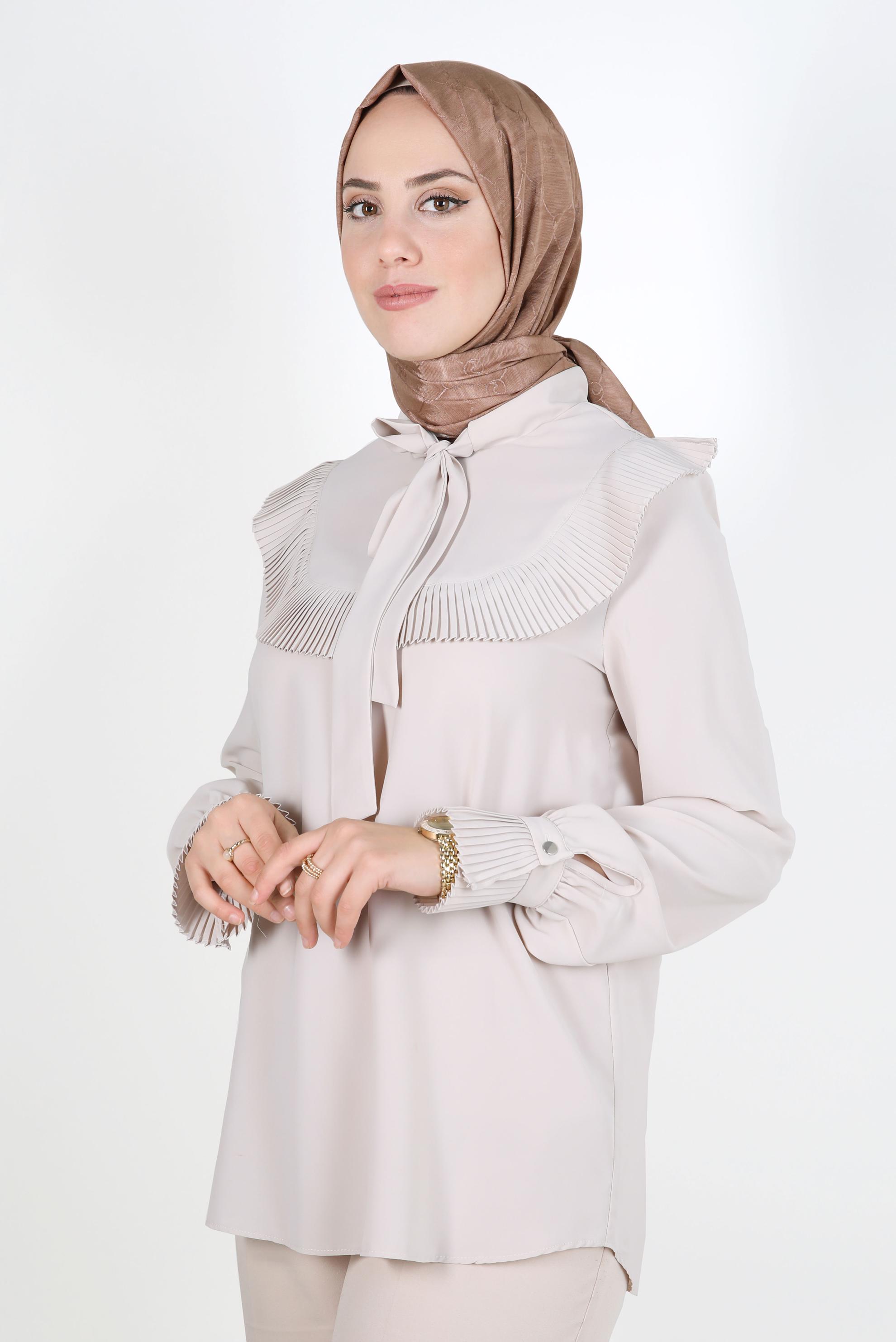 Tesettür giyim KAHVE ALVİNA MONOGRAM ŞAL 8300