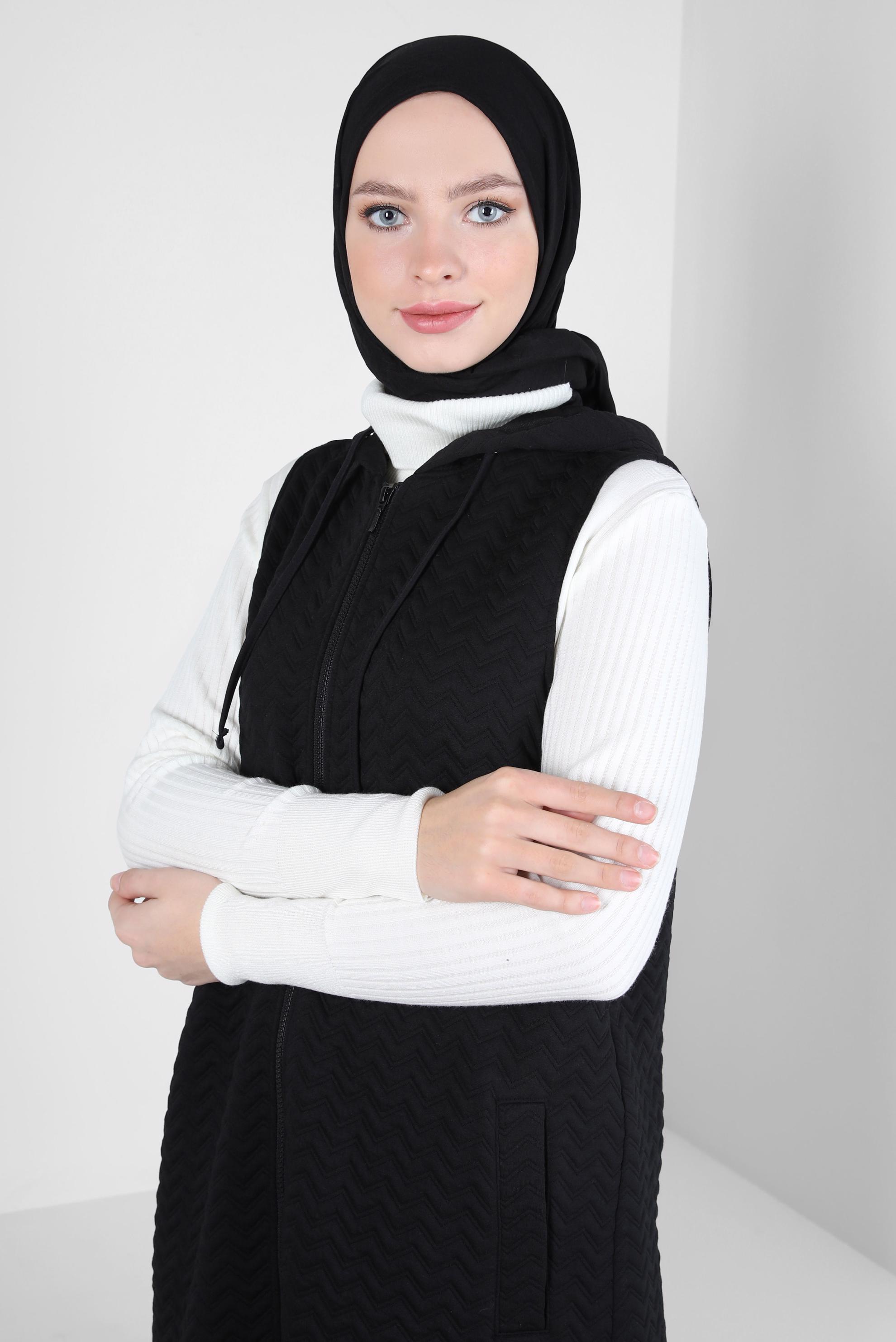 Tesettür giyim SİYAH ALVİNA BAMBU KRAŞ ŞAL 8301