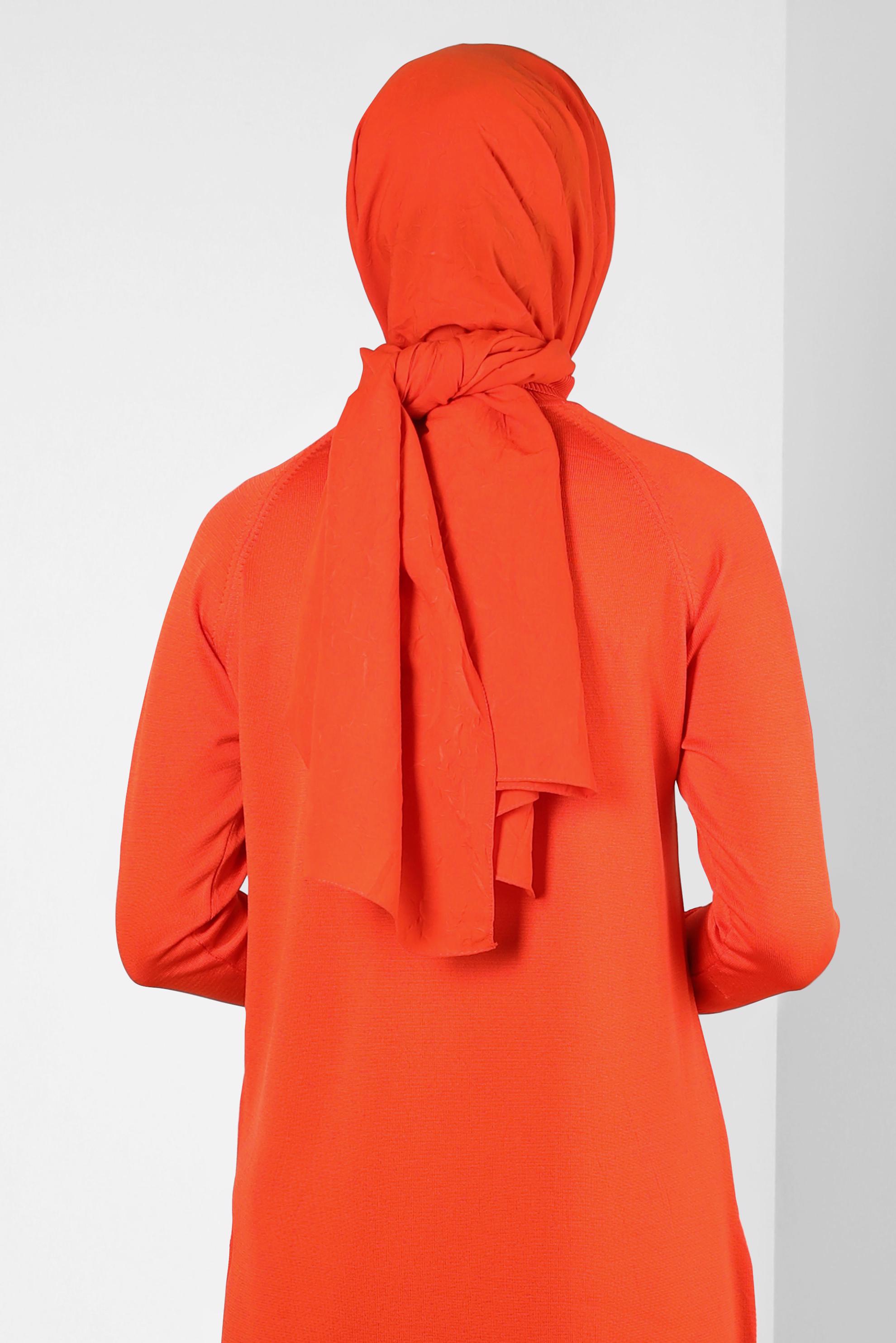 Tesettür giyim TURUNCU ALVİNA BAMBU KRAŞ ŞAL 8301