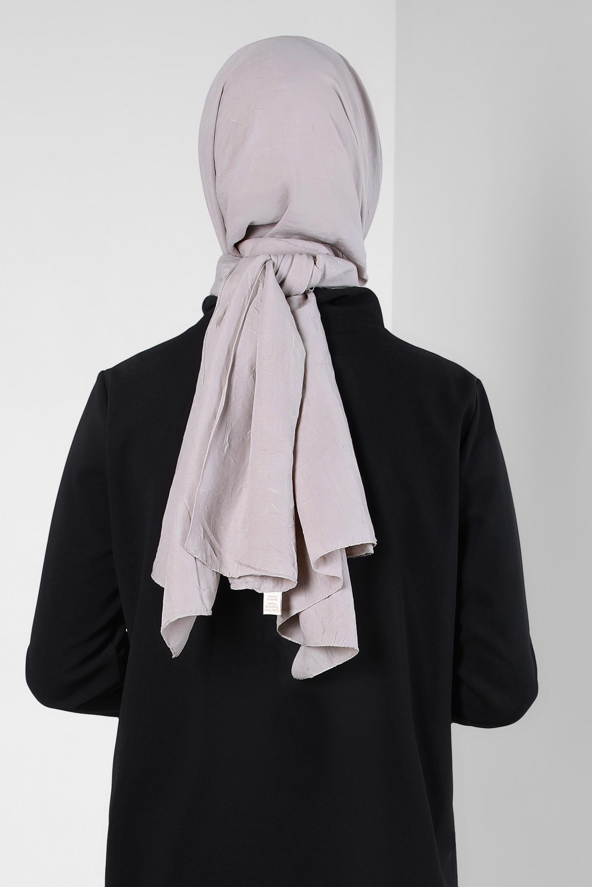 Tesettür giyim BEJ ALVİNA BAMBU KRAŞ ŞAL 8301