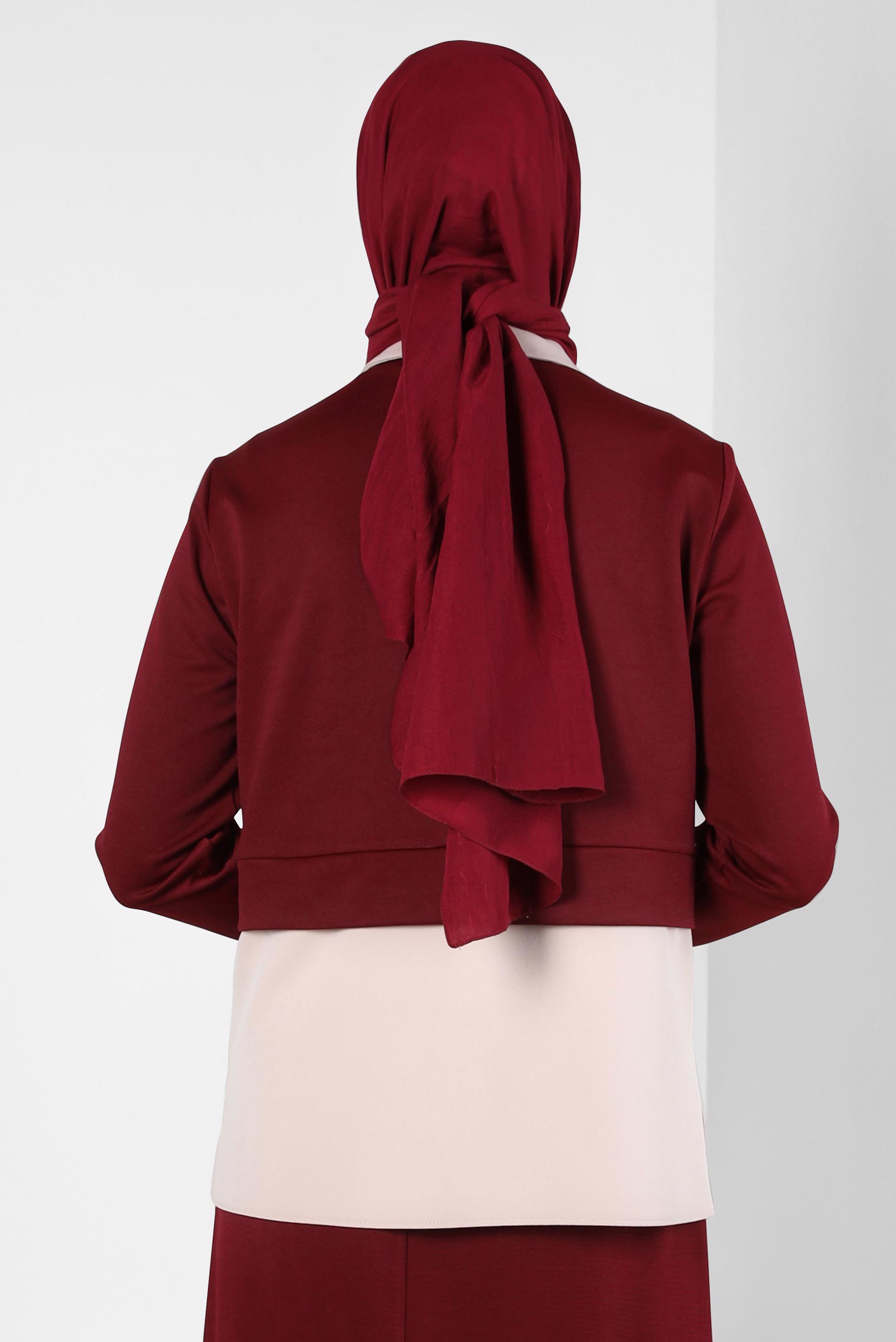 Tesettür giyim BORDO ALVİNA BAMBU KRAŞ ŞAL 8301