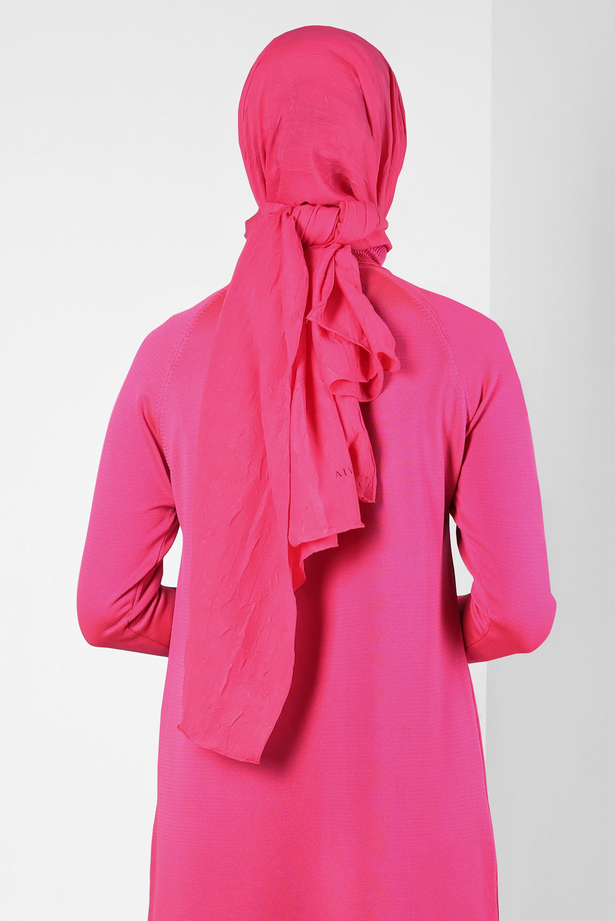Tesettür giyim FUŞYA ALVİNA BAMBU KRAŞ ŞAL 8301