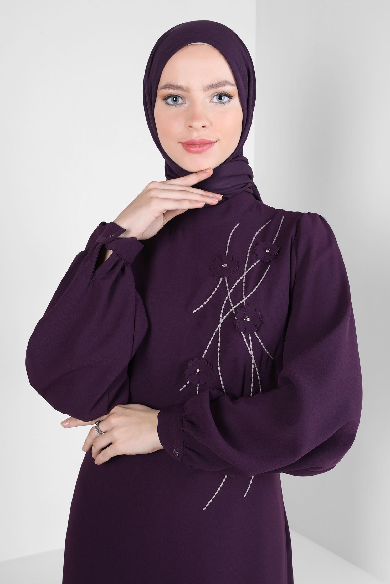 Tesettür giyim MÜRDÜM ALVİNA BAMBU KRAŞ ŞAL 8301