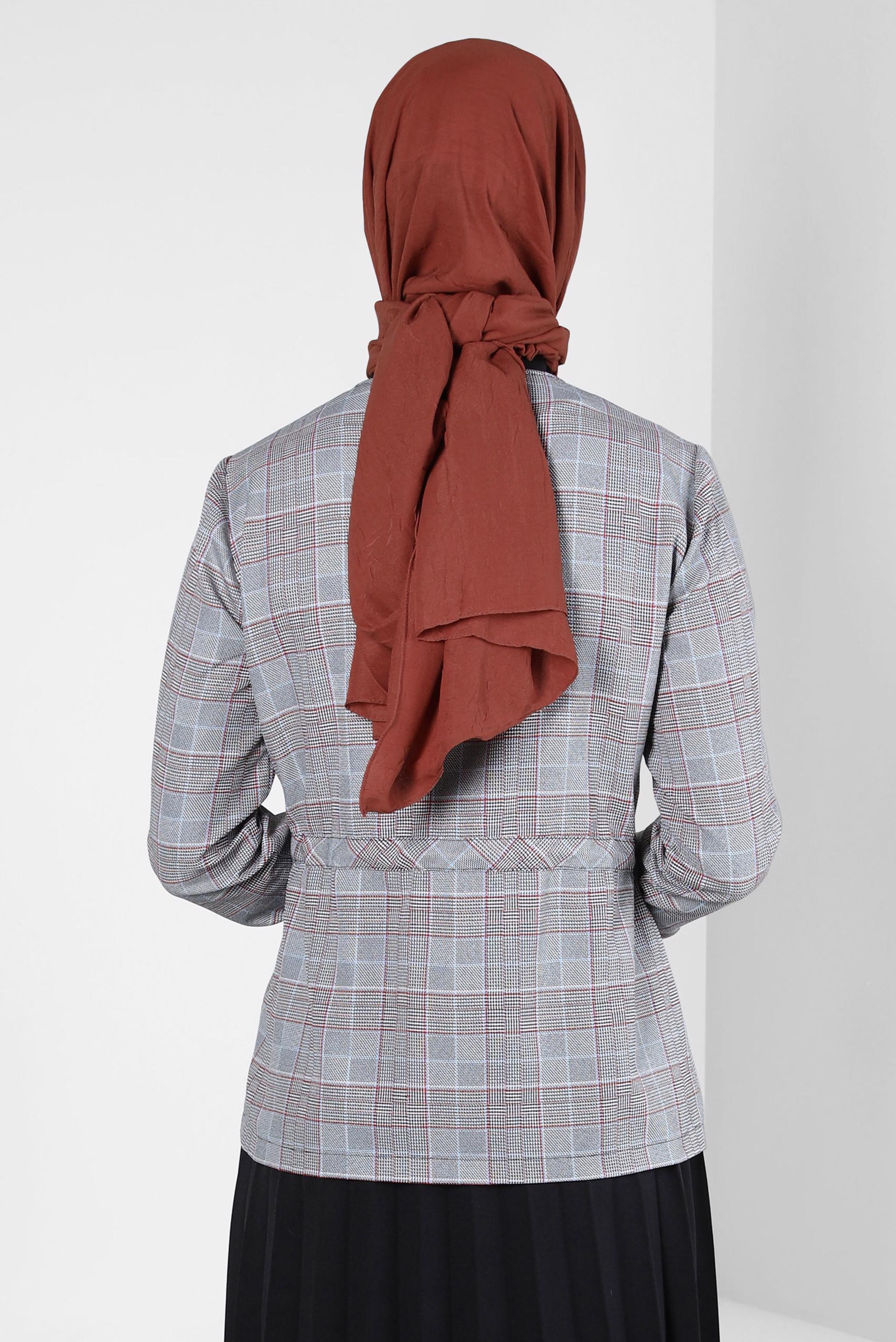 Tesettür giyim TABA ALVİNA BAMBU KRAŞ ŞAL 8301