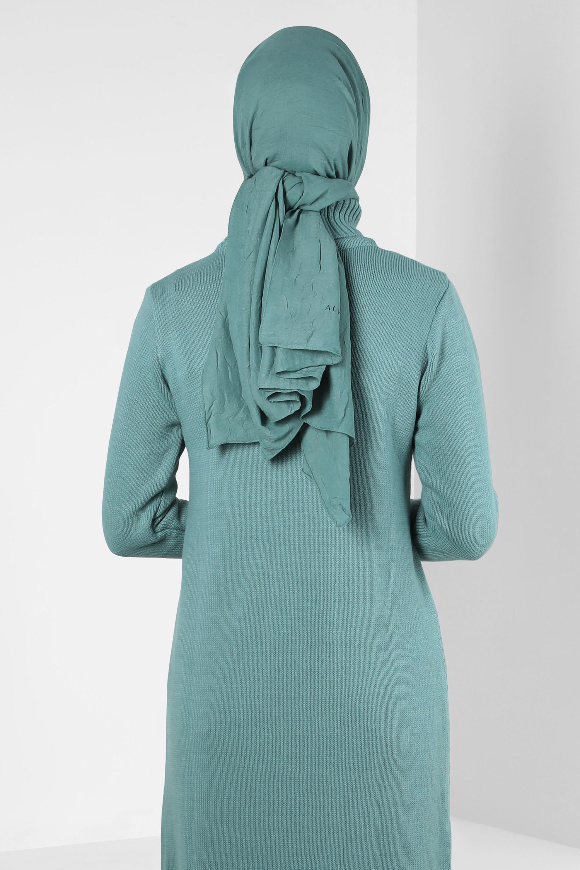 Tesettür giyim YEŞİL ALVİNA BAMBU KRAŞ ŞAL 8301