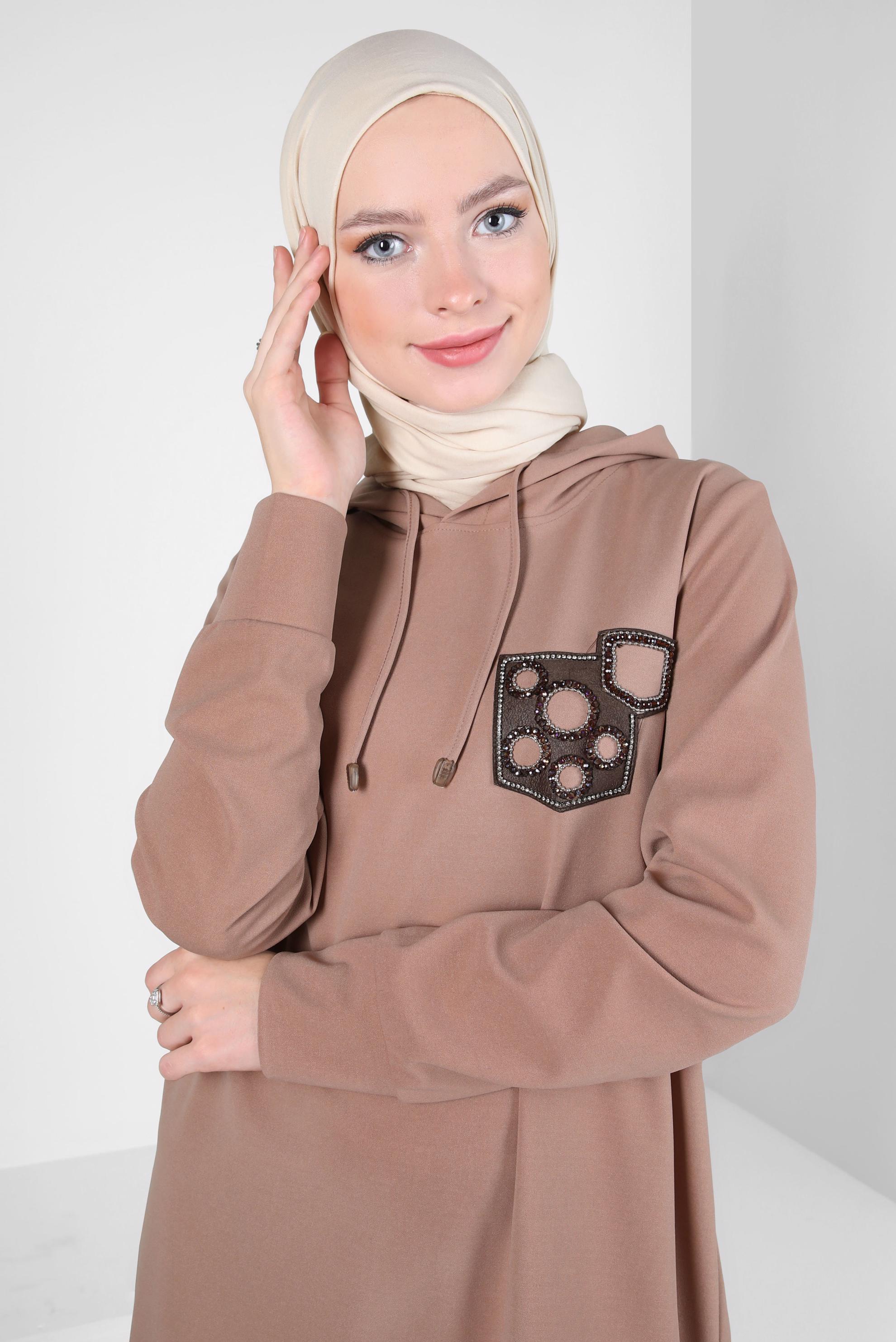 Tesettür giyim BEJ ALVİNA SOFT ŞAL 8302