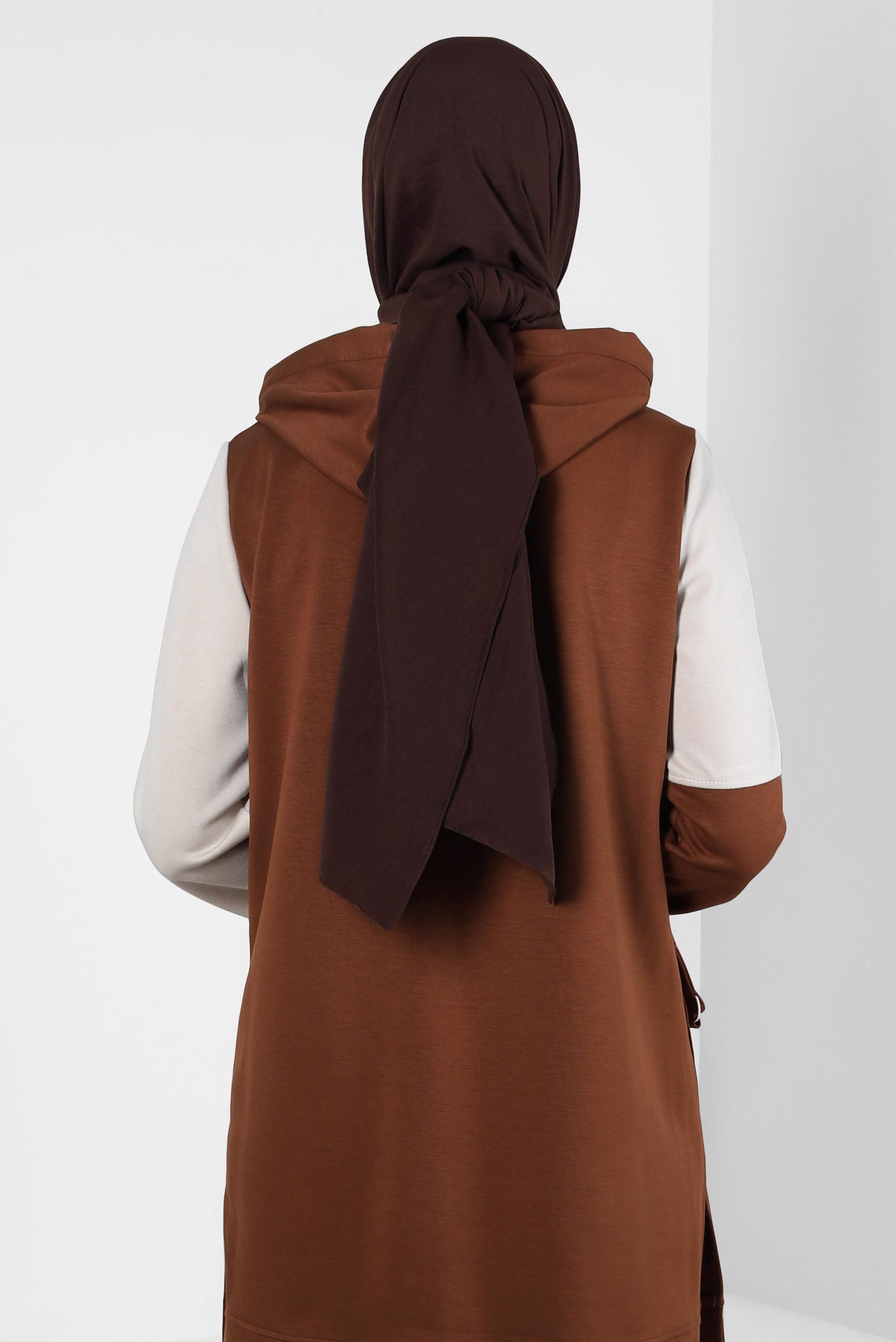 Tesettür giyim KAHVE ALVİNA SOFT ŞAL 8302