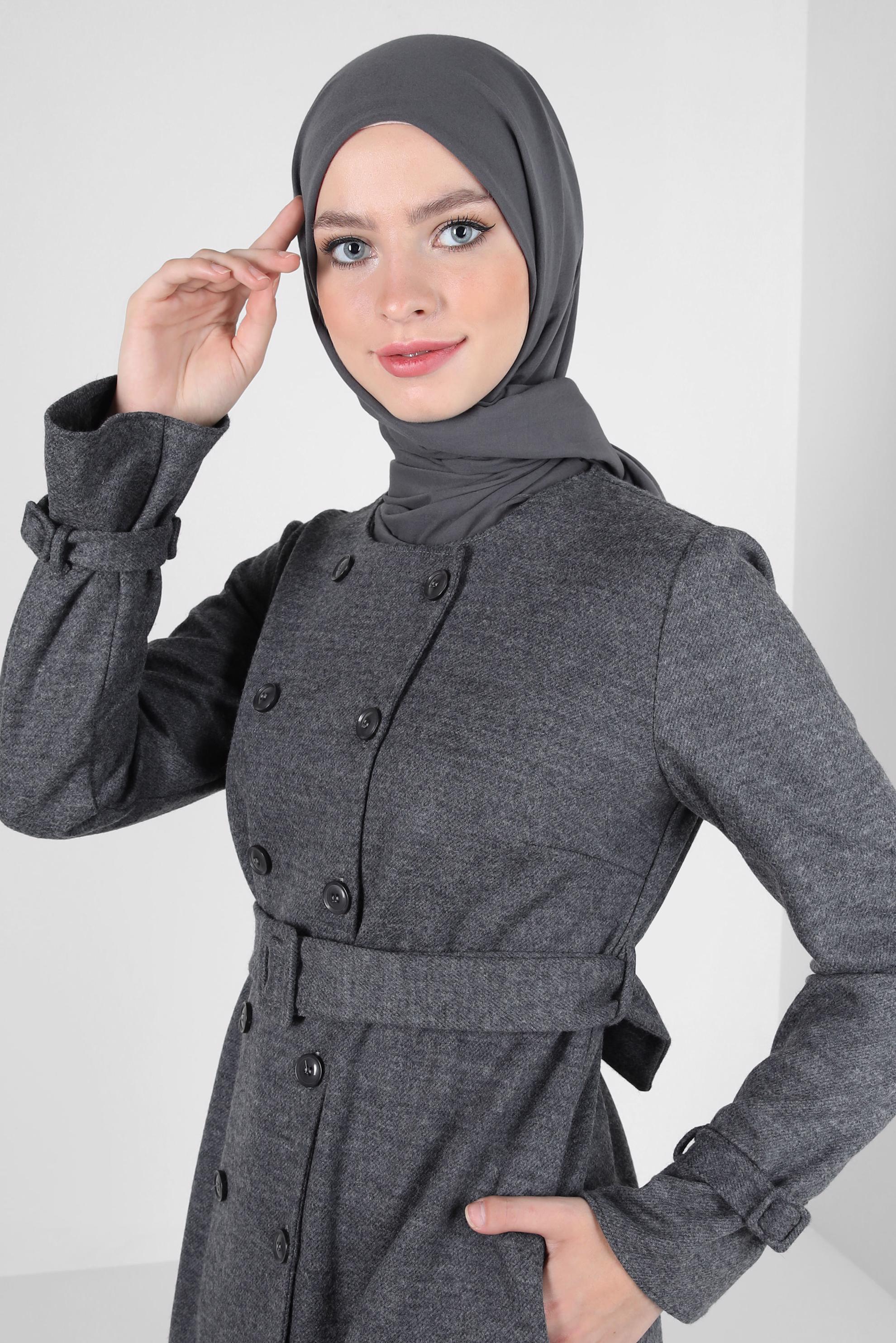 Tesettür giyim GRİ ALVİNA SOFT ŞAL 8302