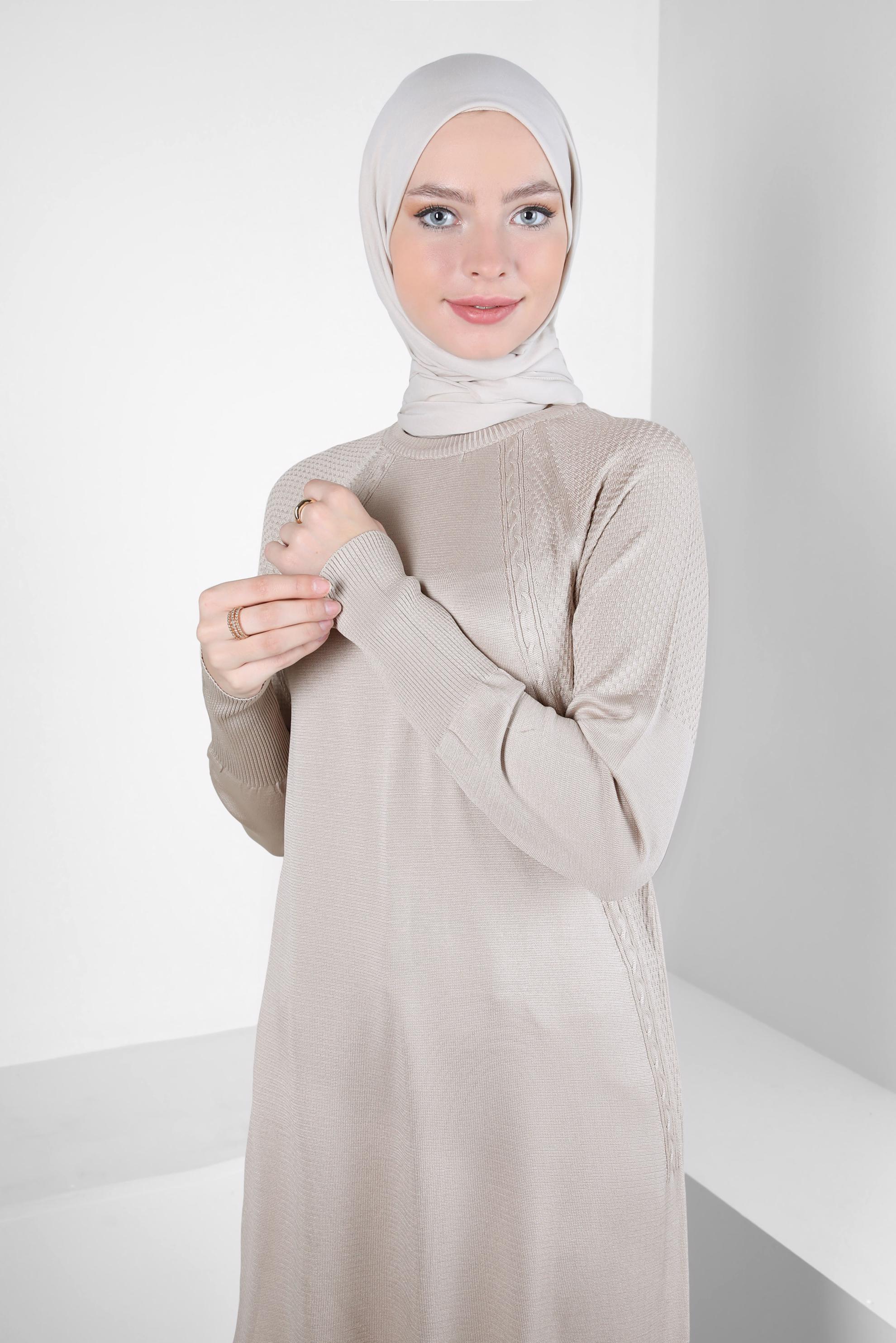 Tesettür giyim BEJ ALVİNA SOFT ŞAL 8302