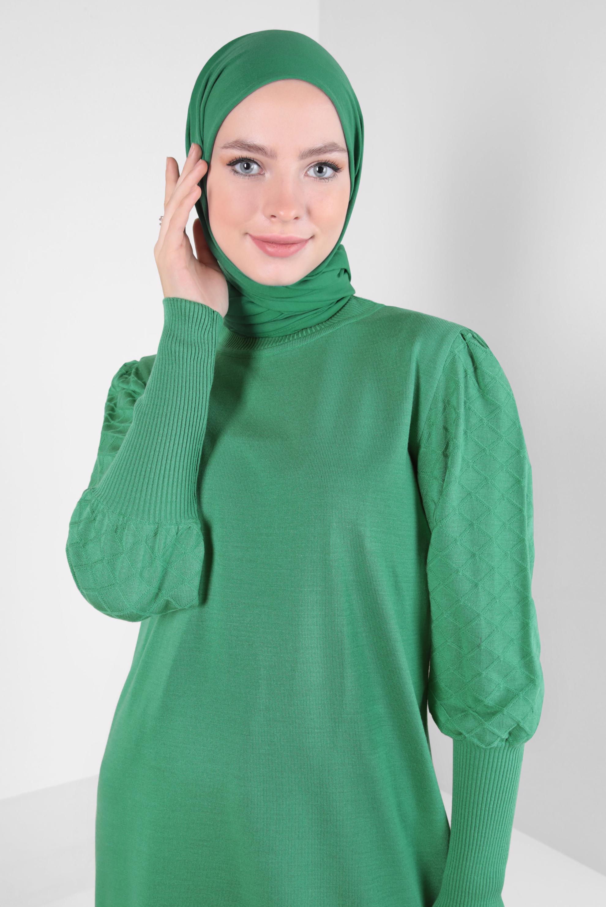 Tesettür giyim YEŞİL ALVİNA SOFT ŞAL 8302