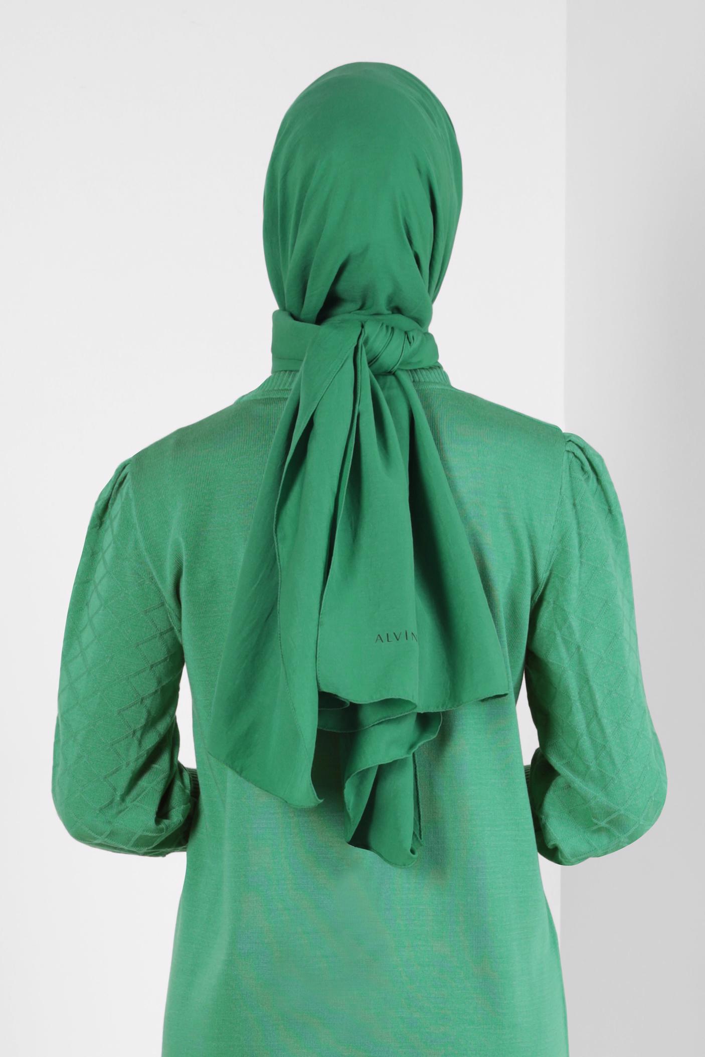 Tesettür giyim YEŞİL ALVİNA SOFT ŞAL 8302