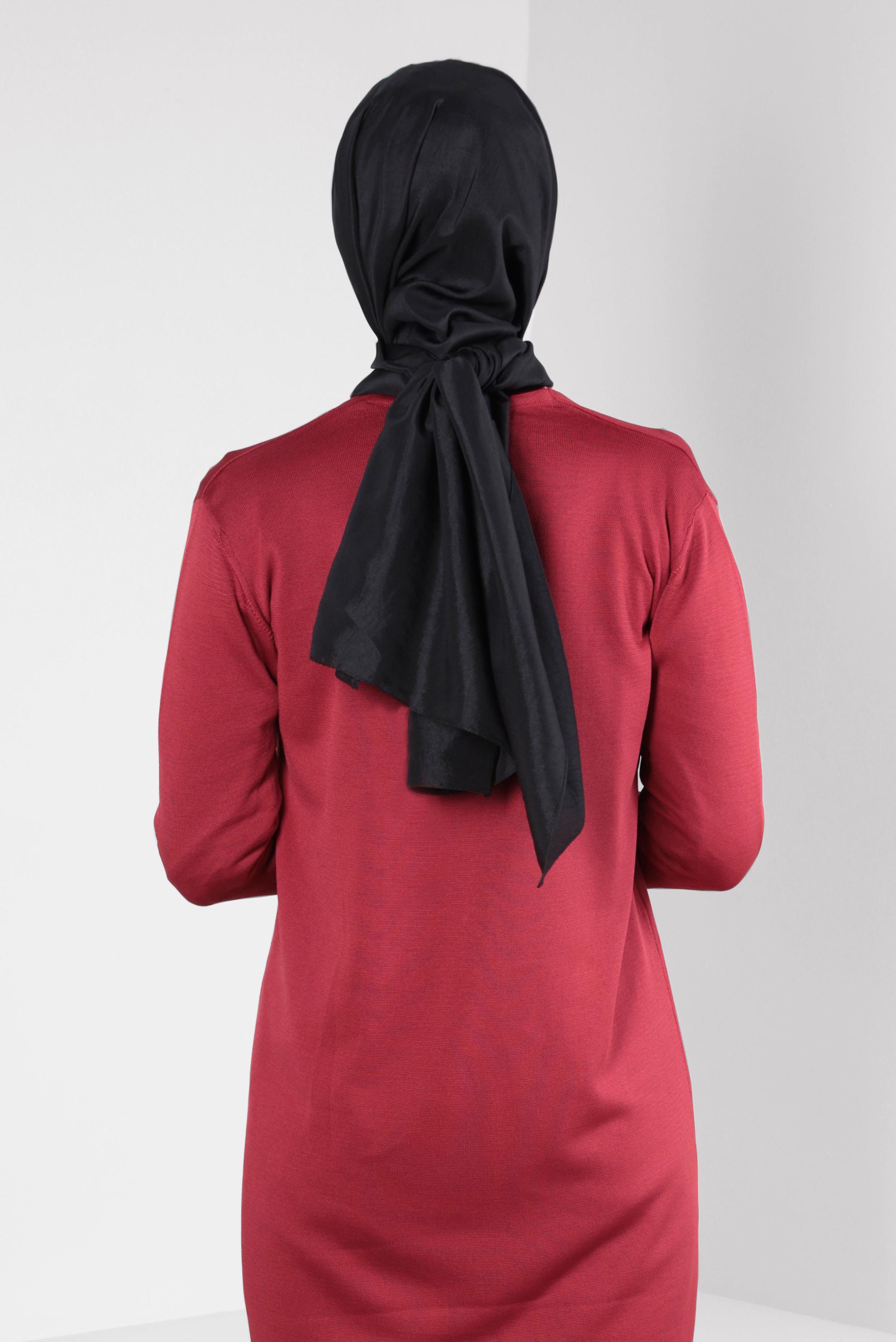 Tesettür giyim SİYAH ALVİNA KRAŞ ŞAL 8304