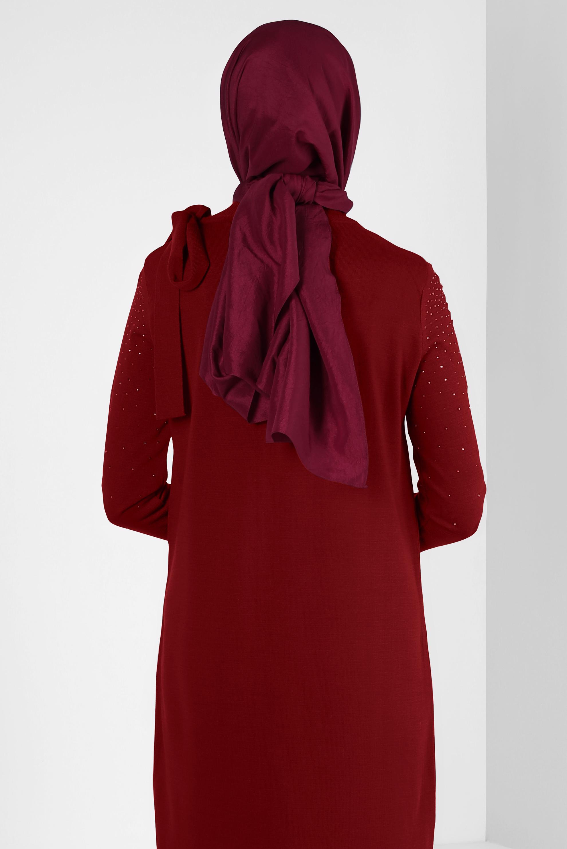Tesettür giyim BORDO ALVİNA KRAŞ ŞAL 8304