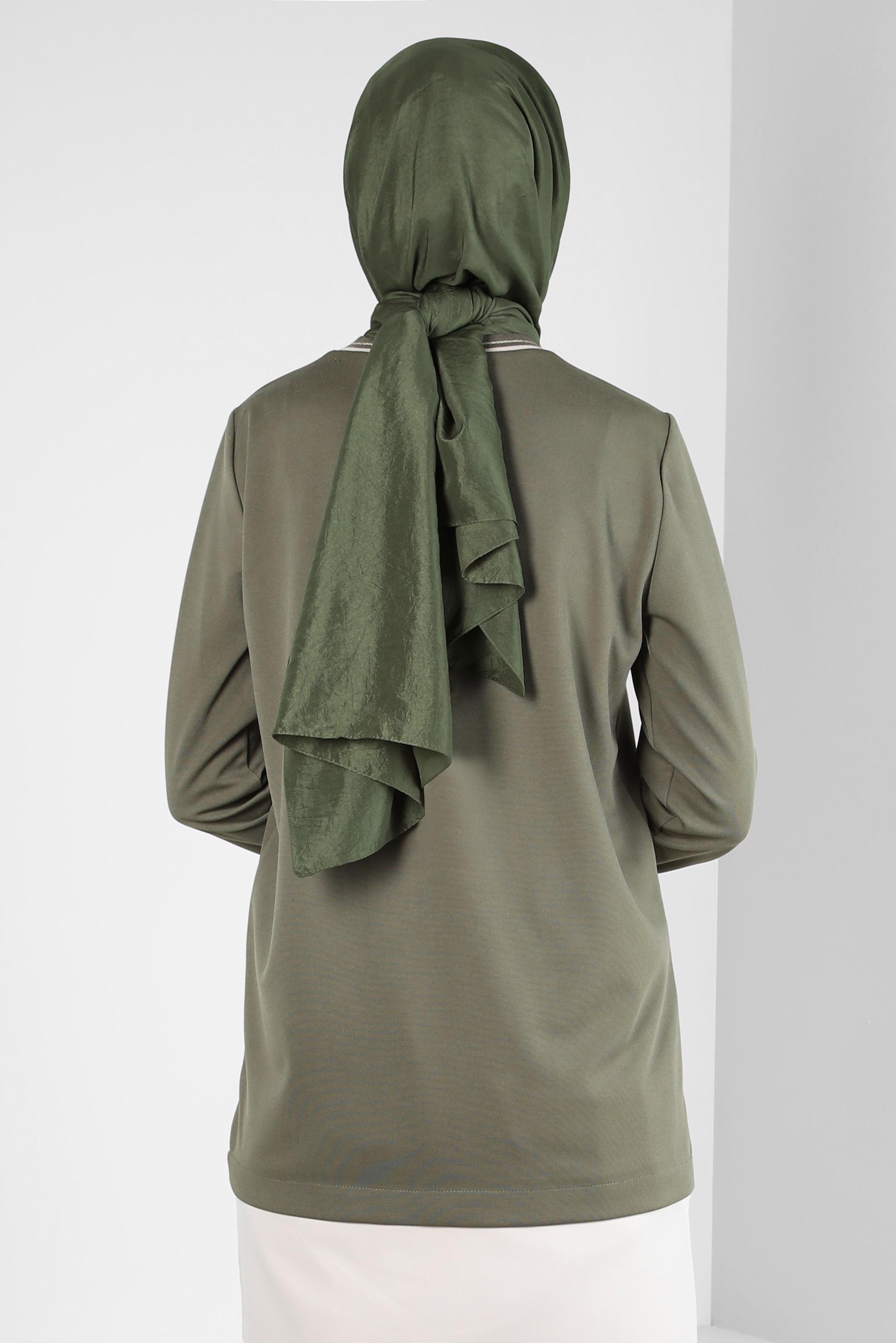 Tesettür giyim HAKİ ALVİNA KRAŞ ŞAL 8304