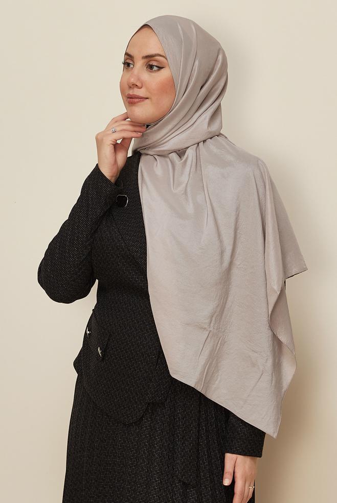 Tesettür giyim BEJ 8304 ALVİNA VUAL KRAŞ ŞAL - ALVİNA