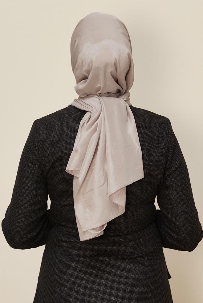 Tesettür giyim BEJ 8304 ALVİNA VUAL KRAŞ ŞAL - ALVİNA